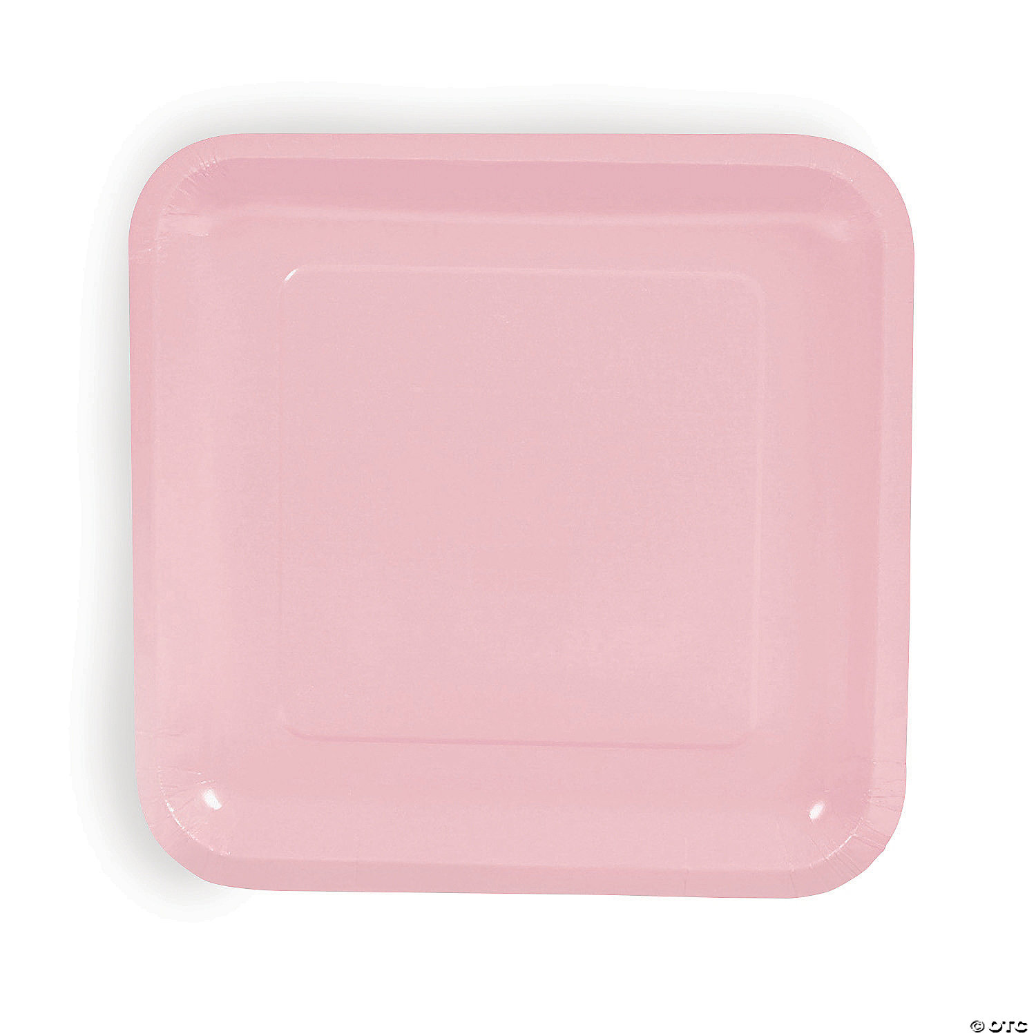 Light Pink Square Paper Dinner Plates - 24 Ct.