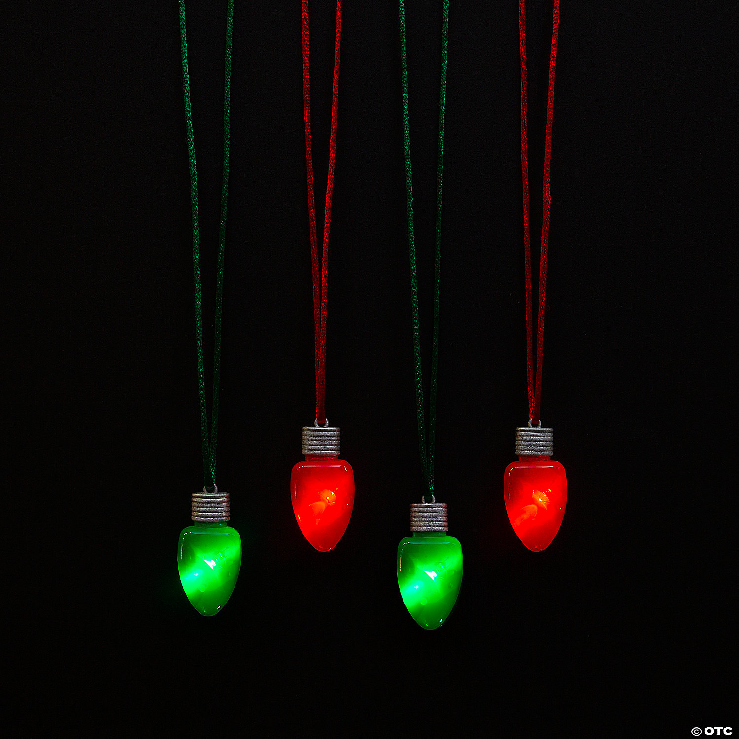 LightUp Christmas Bulb Necklaces 12 Pc.