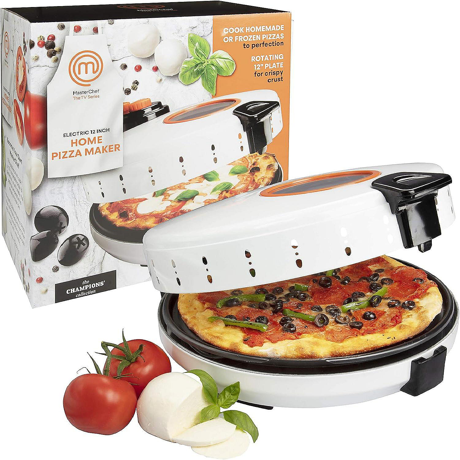 MasterChef Pizza Maker Electric Rotating 12 Inch Nonstick Calzone