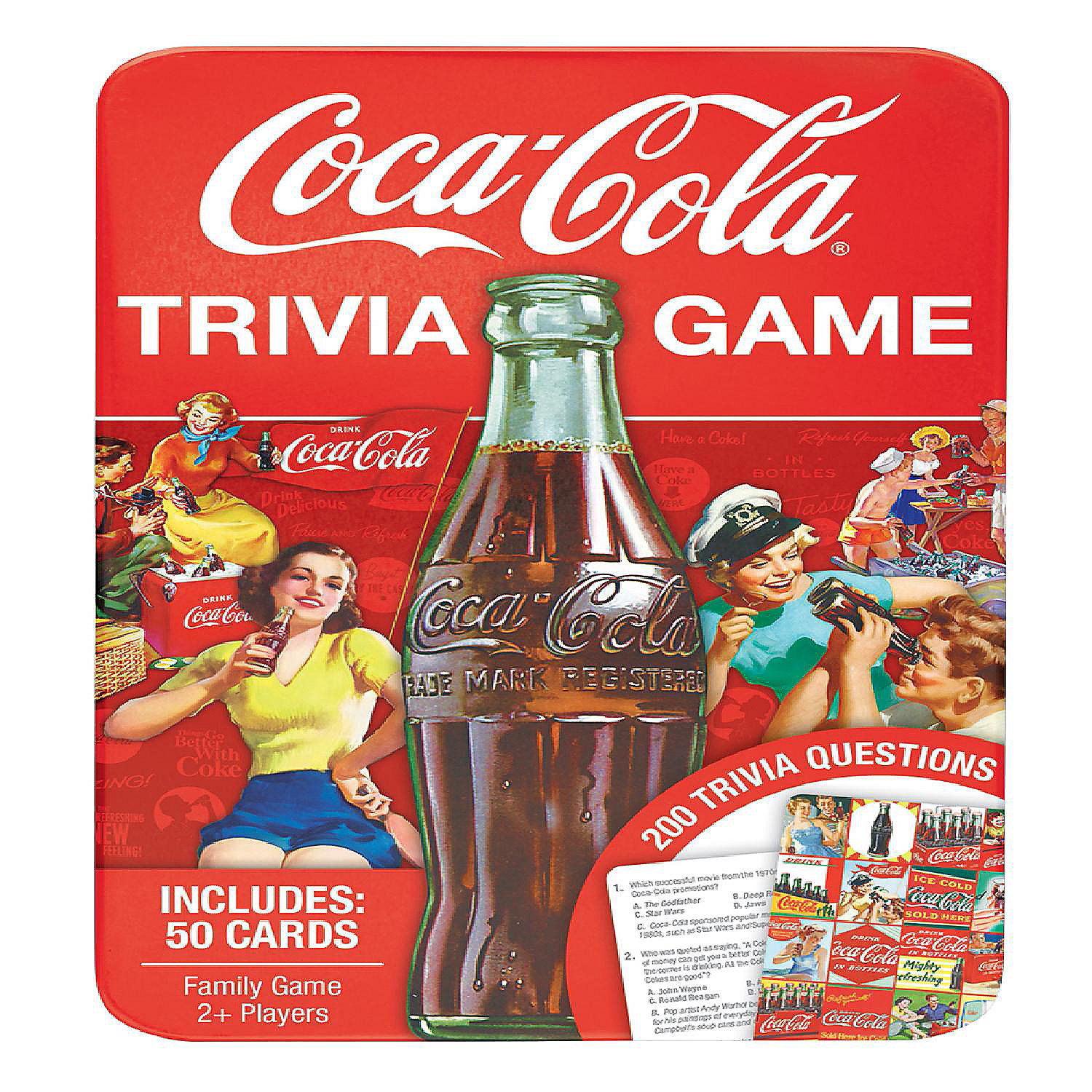 MasterPieces CocaCola Trivia Game with Collectible Tin Oriental Trading