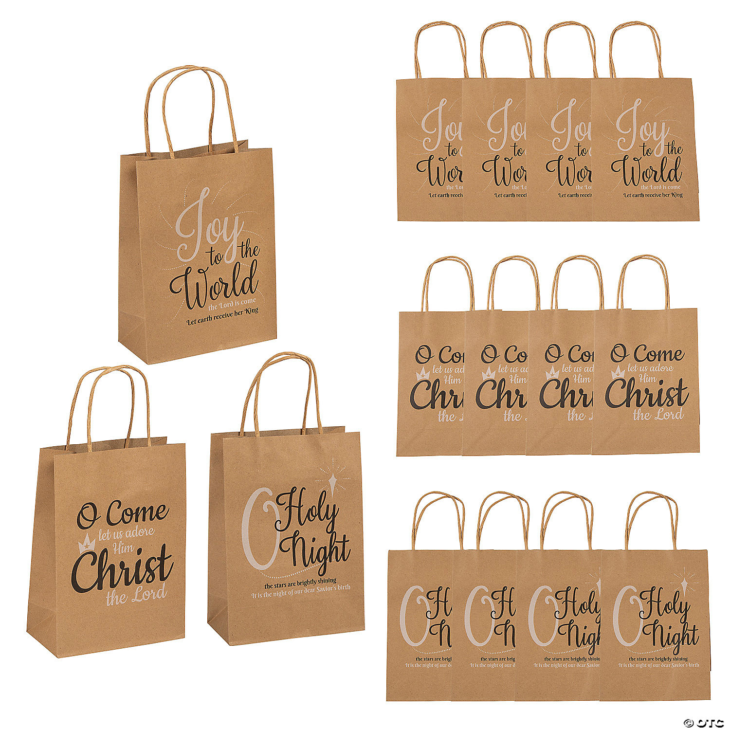 Download Medium Christmas Hymns Kraft Paper Gift Bags Oriental Trading PSD Mockup Templates