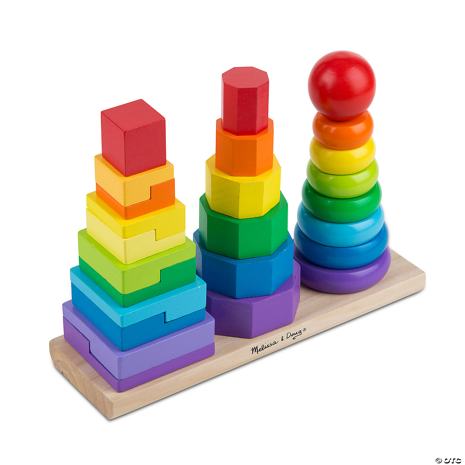 Wooden Educational Kids Toy Melissa & And Doug Geometric Stacker 