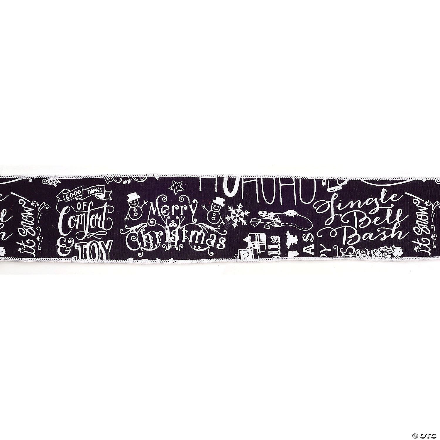 Melrose International Black And White Holiday Sentiment Wired Ribbon 10 Yards 2 Rolls Oriental Trading
