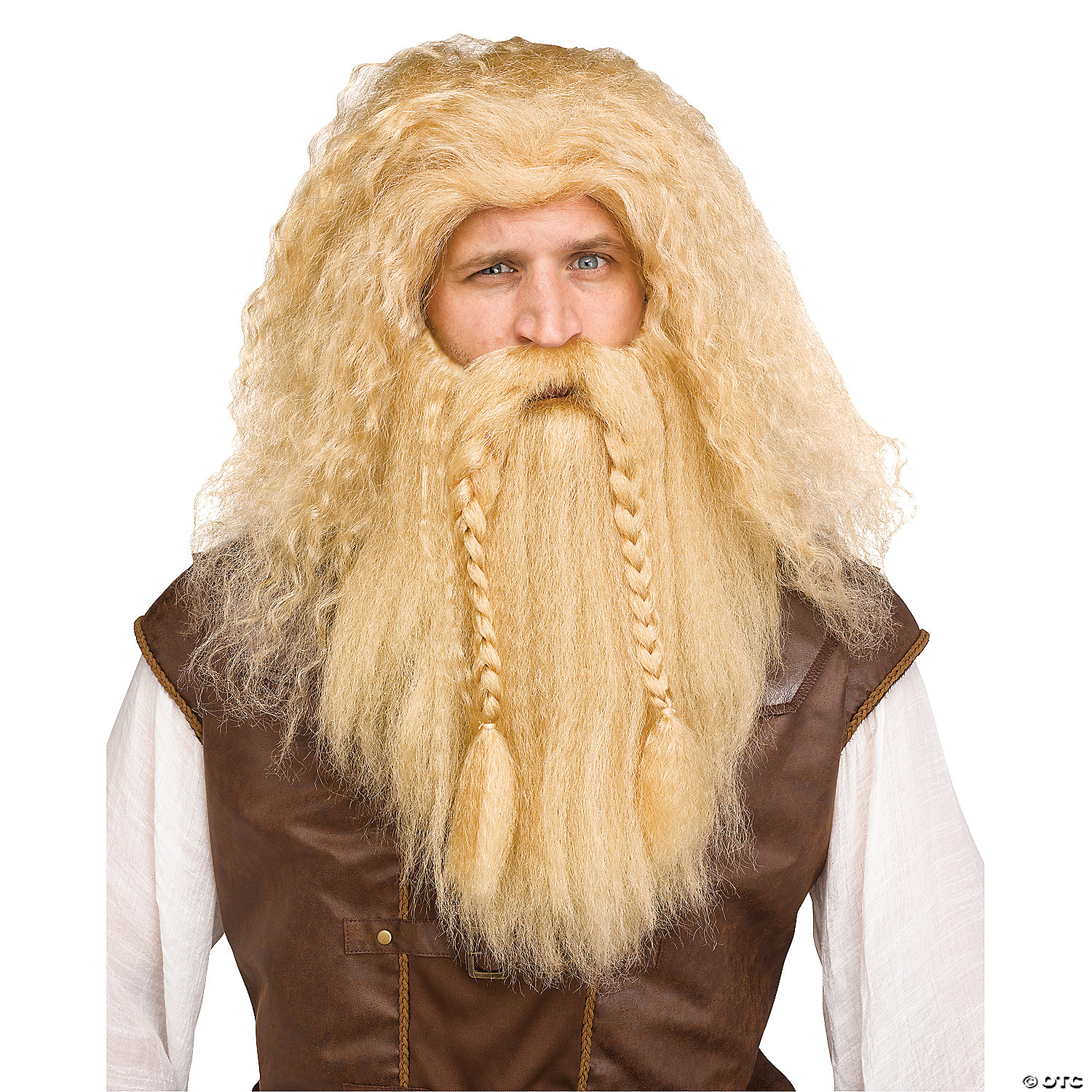 Men's Viking Wig & Beard Set - Blonde