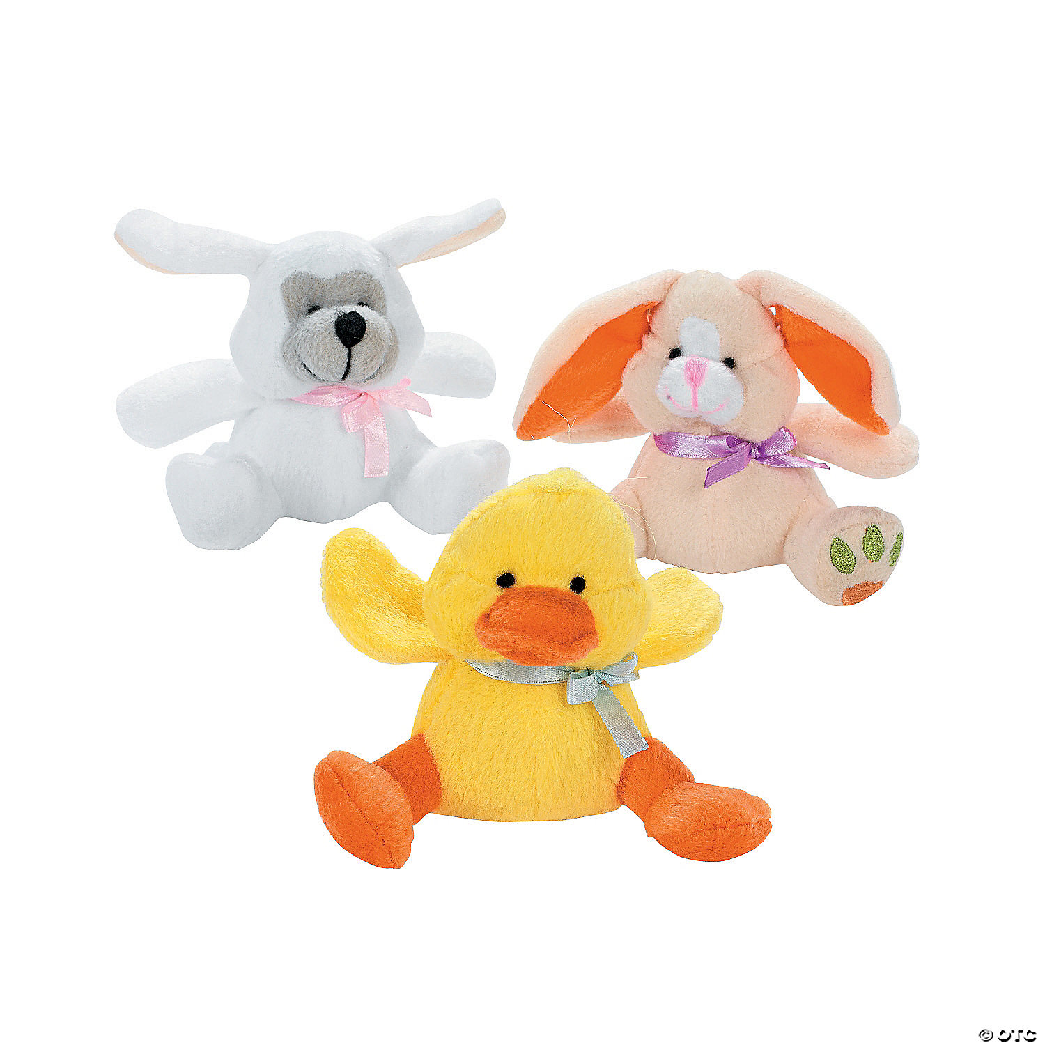 Mini Easter Bunny, Chick, Lamb Stuffed Animal Assortment - 12 Pc.