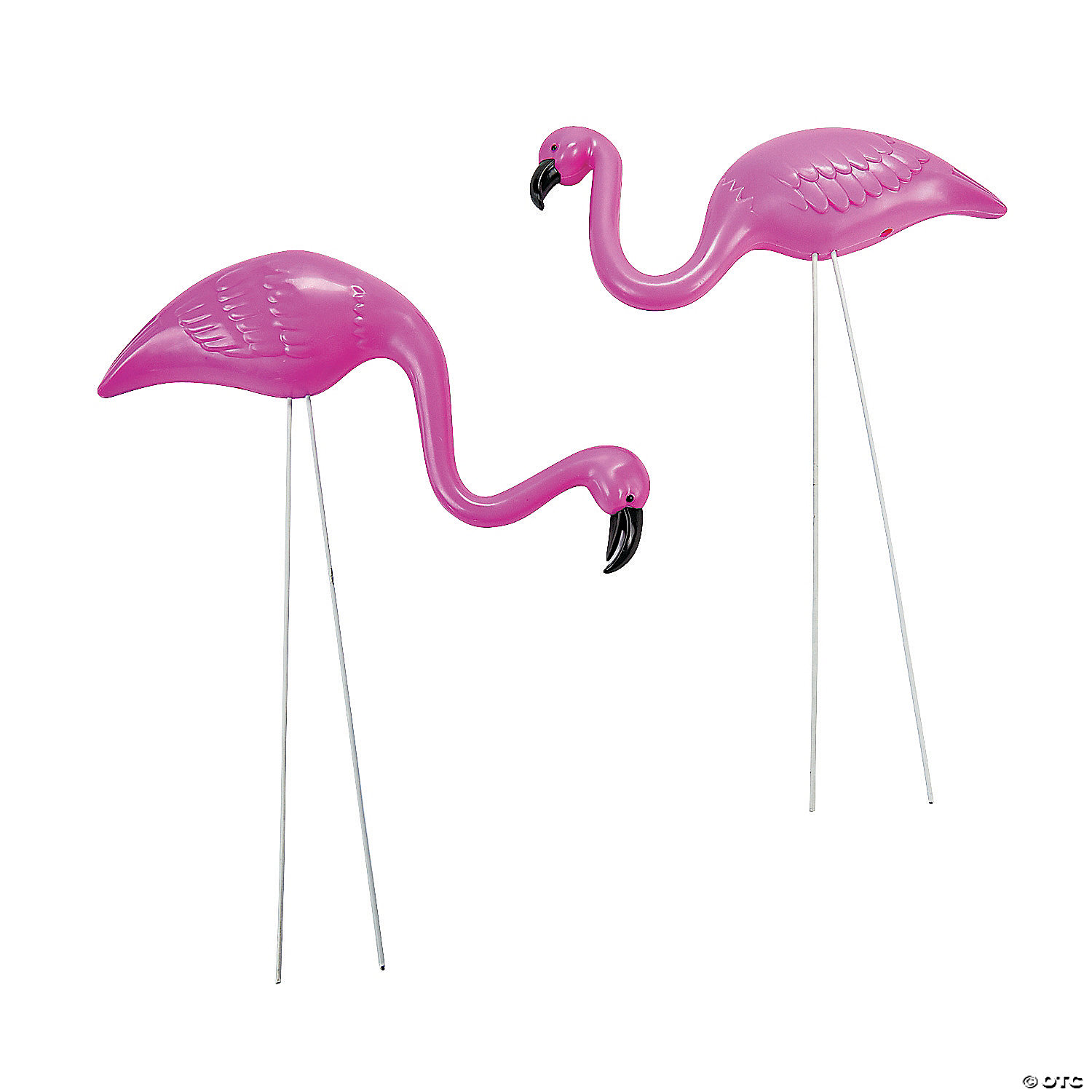 Pink Flamingo Mini Yard Ornaments 1 Box of 2 Flocking Lawn Decoration 
