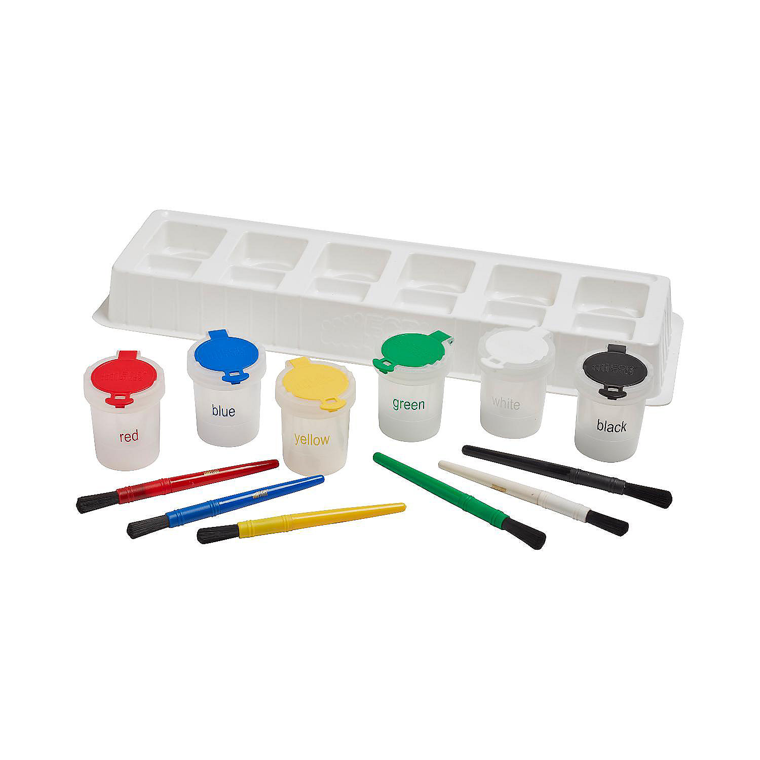 Mini Trilingual Paint Cups and Brushes, Art Set, Assorted, 12 Sets