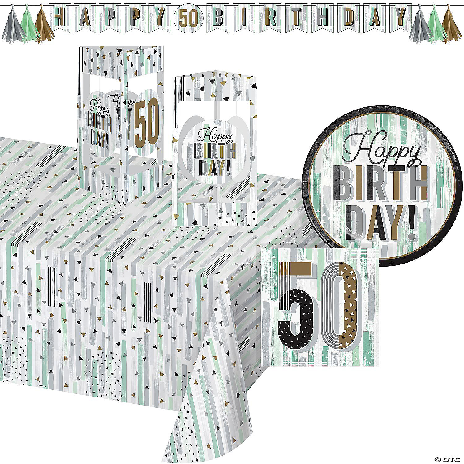 Minted Milestone Chocolate Chip Mint 50th Birthday Tableware and Décor