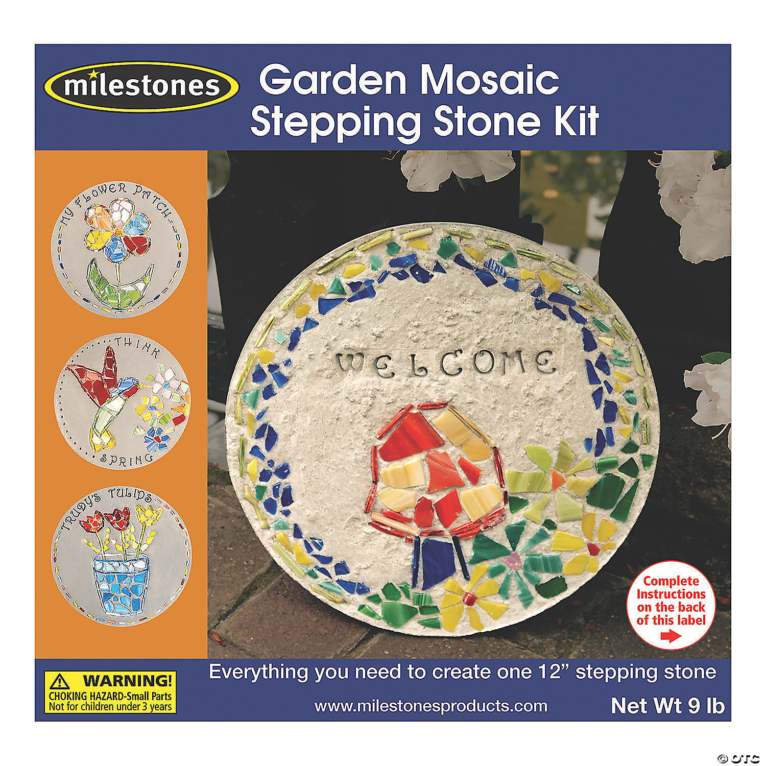 Lot of 2 Grafix Make Your Own Mosaic Stepping Stone Complete Kit Kids/Adults 