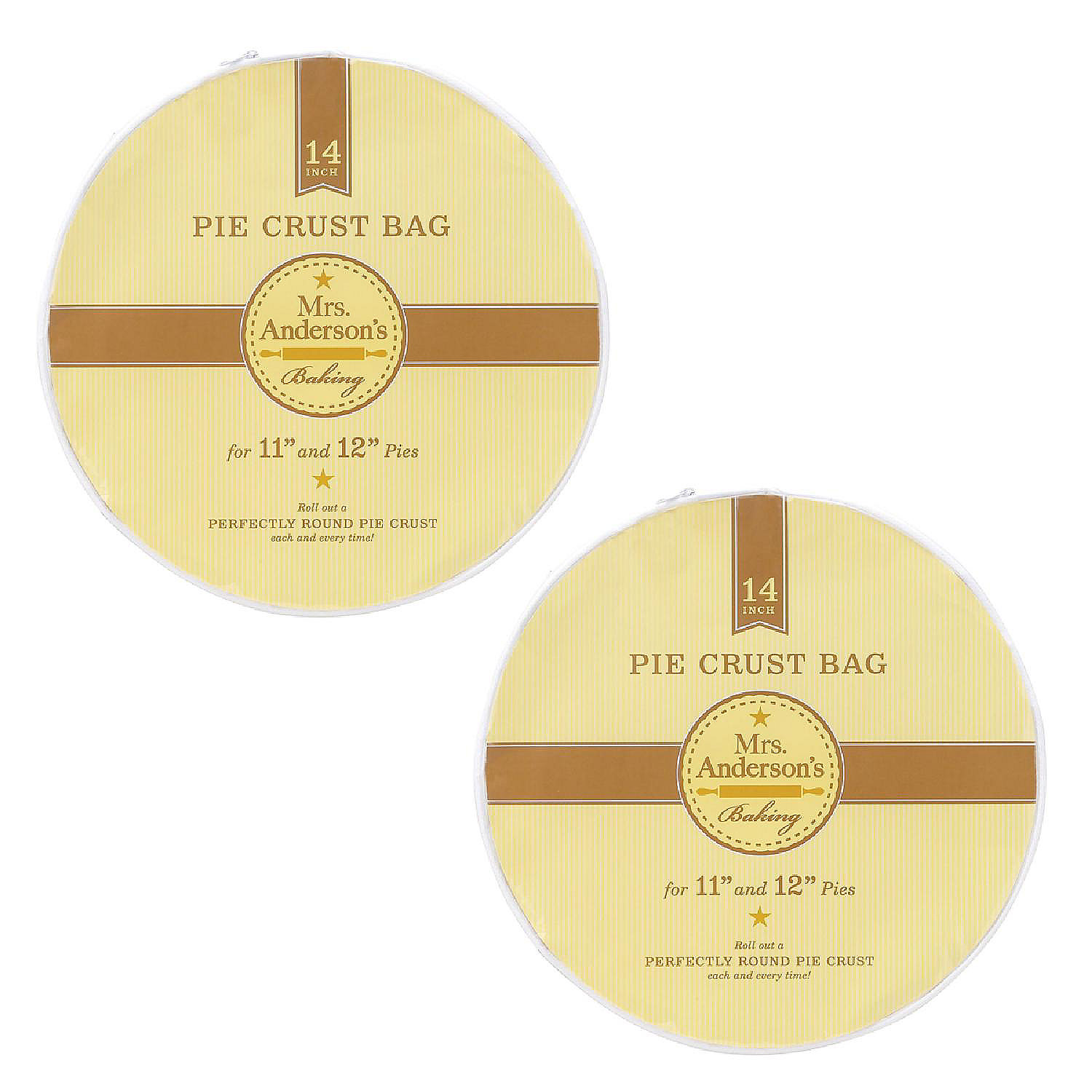 Anderson’s Baking Easy No-Mess Pie Crust Maker Bag Mrs Set of 2 11-Inches 