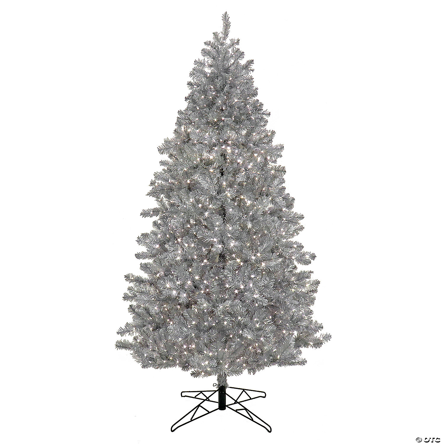 National Tree Company 7.5 ft. PreLit Christmas Matte Silver Metallic Tree Oriental Trading
