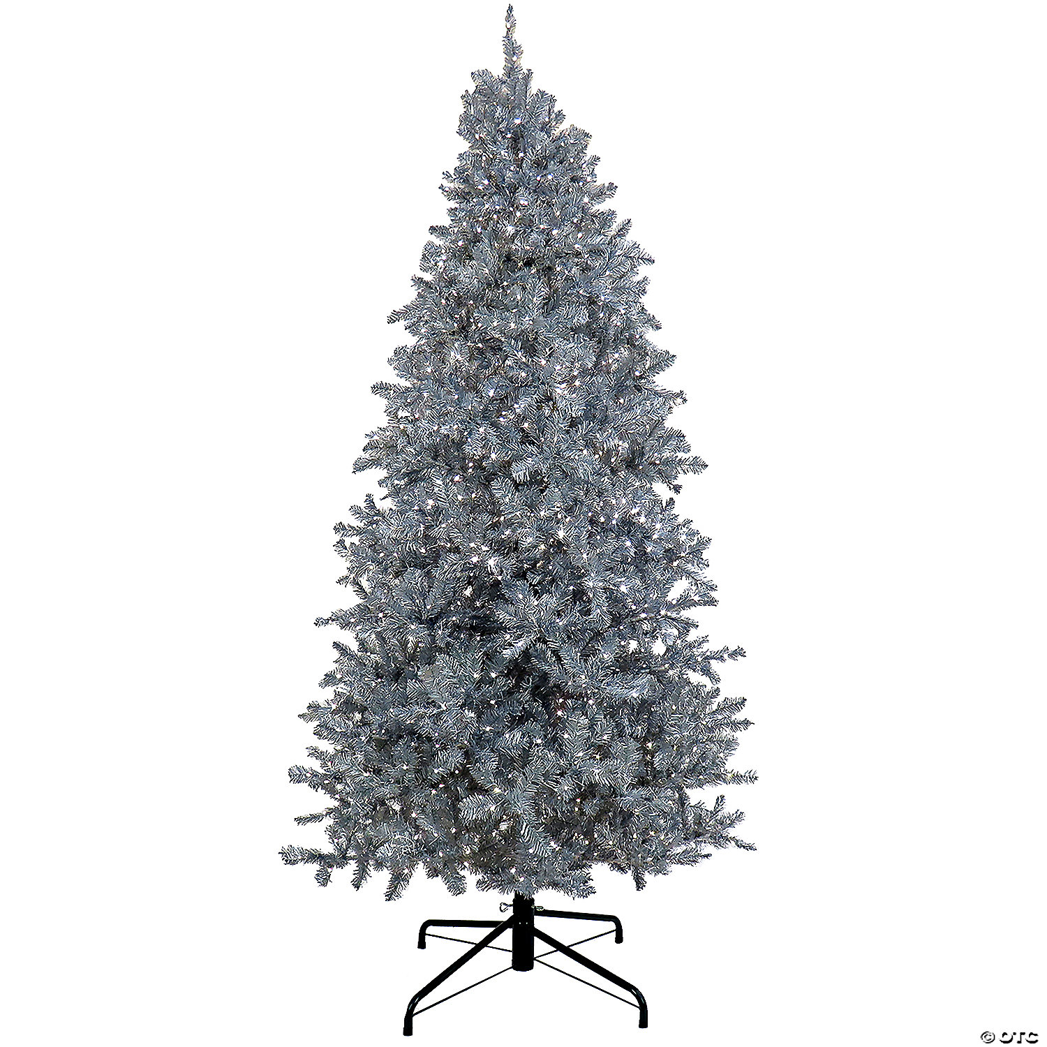 National Tree Company 9 ft. Pre-Lit Artificial Christmas Crystal Pine Hinged Tree, 950 RGB LED Lights- UL Clear