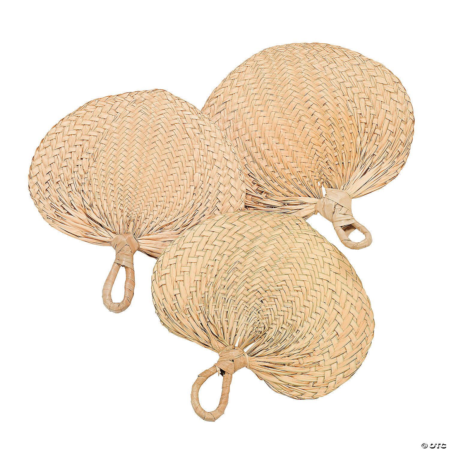 Style B AUEAR 1 Pack Natural Bamboo Raffia Fans Summer Hand Fans for Party Supplies Wedding Camping 