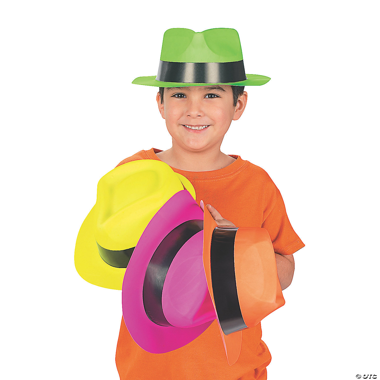 neon fedora party hats