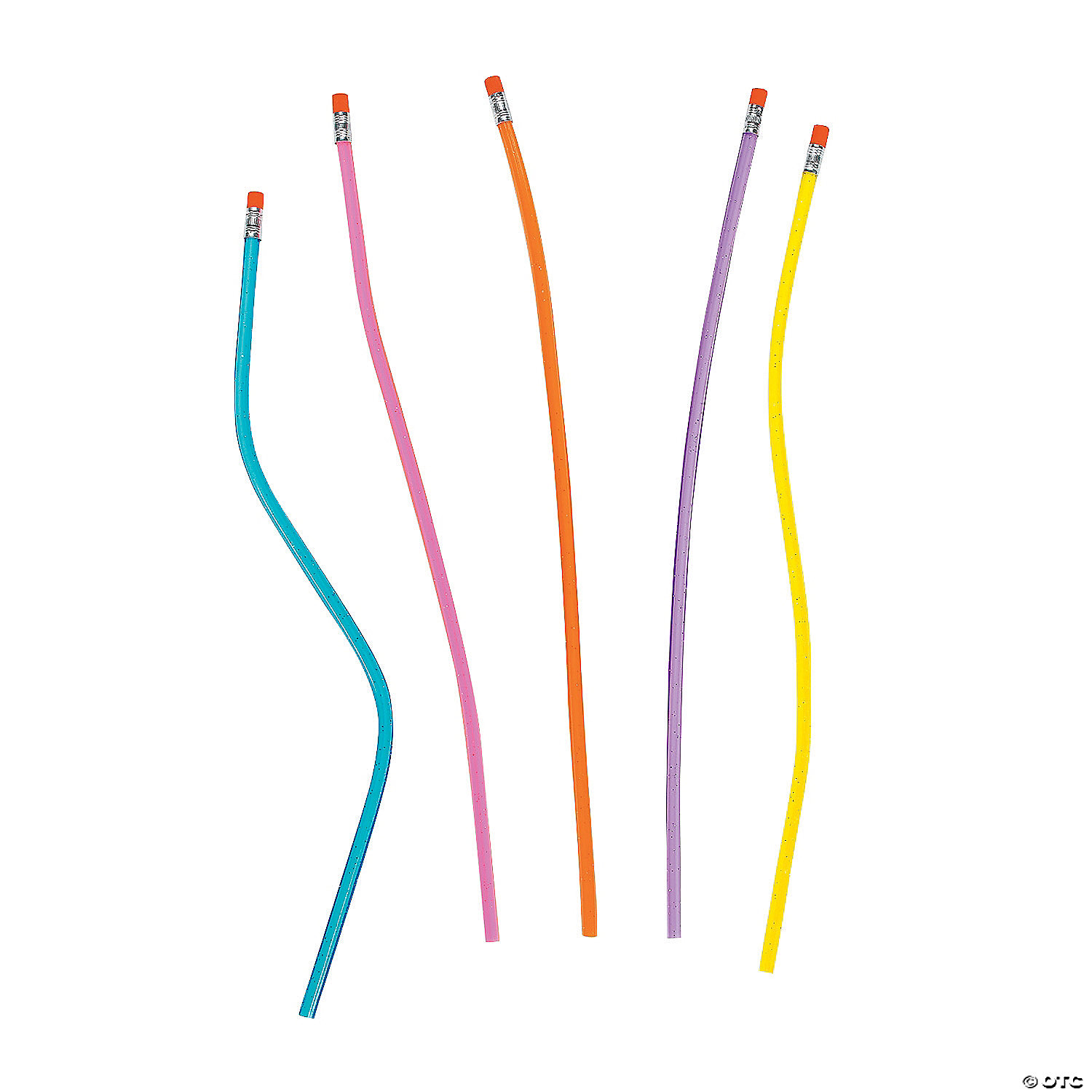 10 Assorted Bright Color Bendable Flexible Pencils 