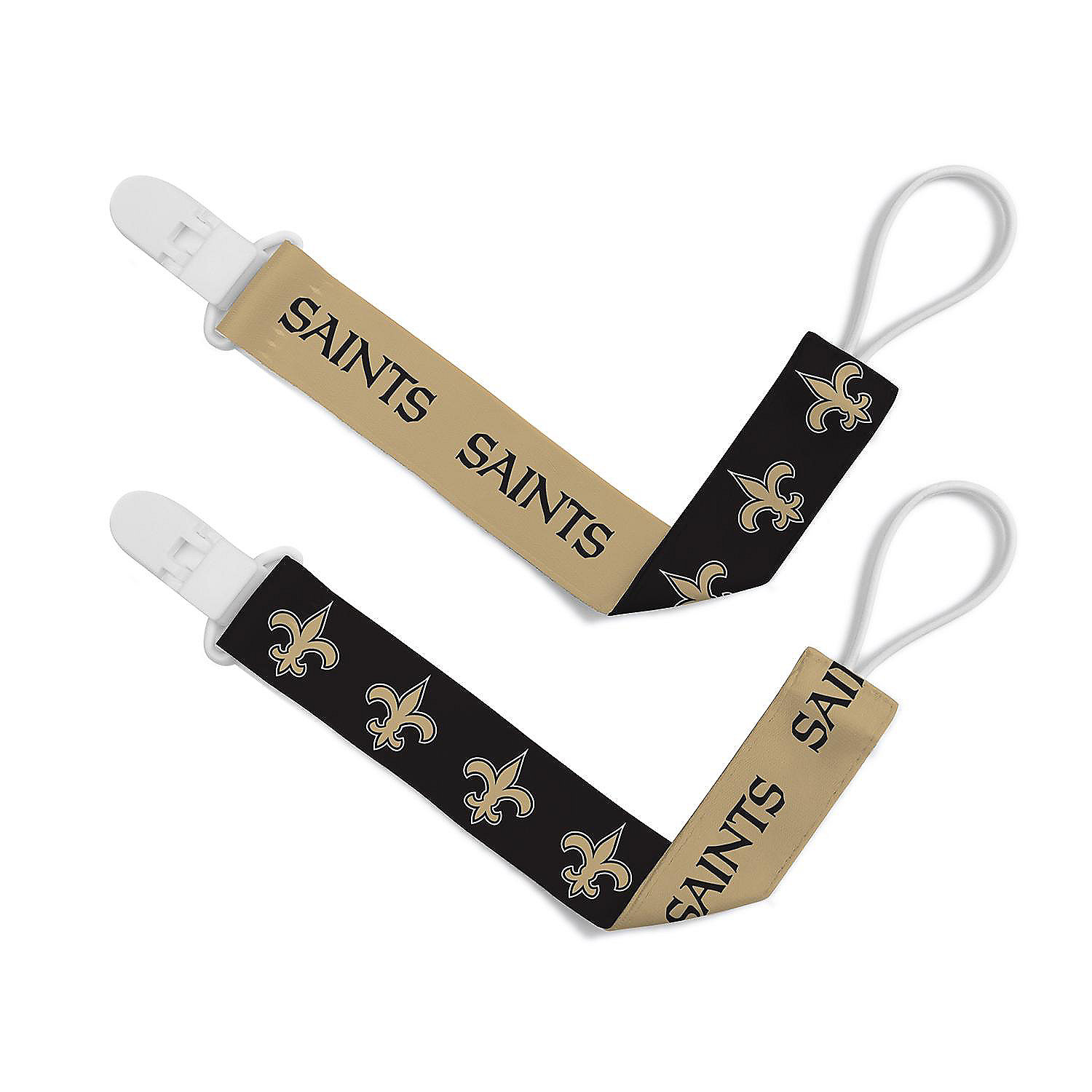 New Orleans Saints Pacifier Clip 2Pack Oriental Trading