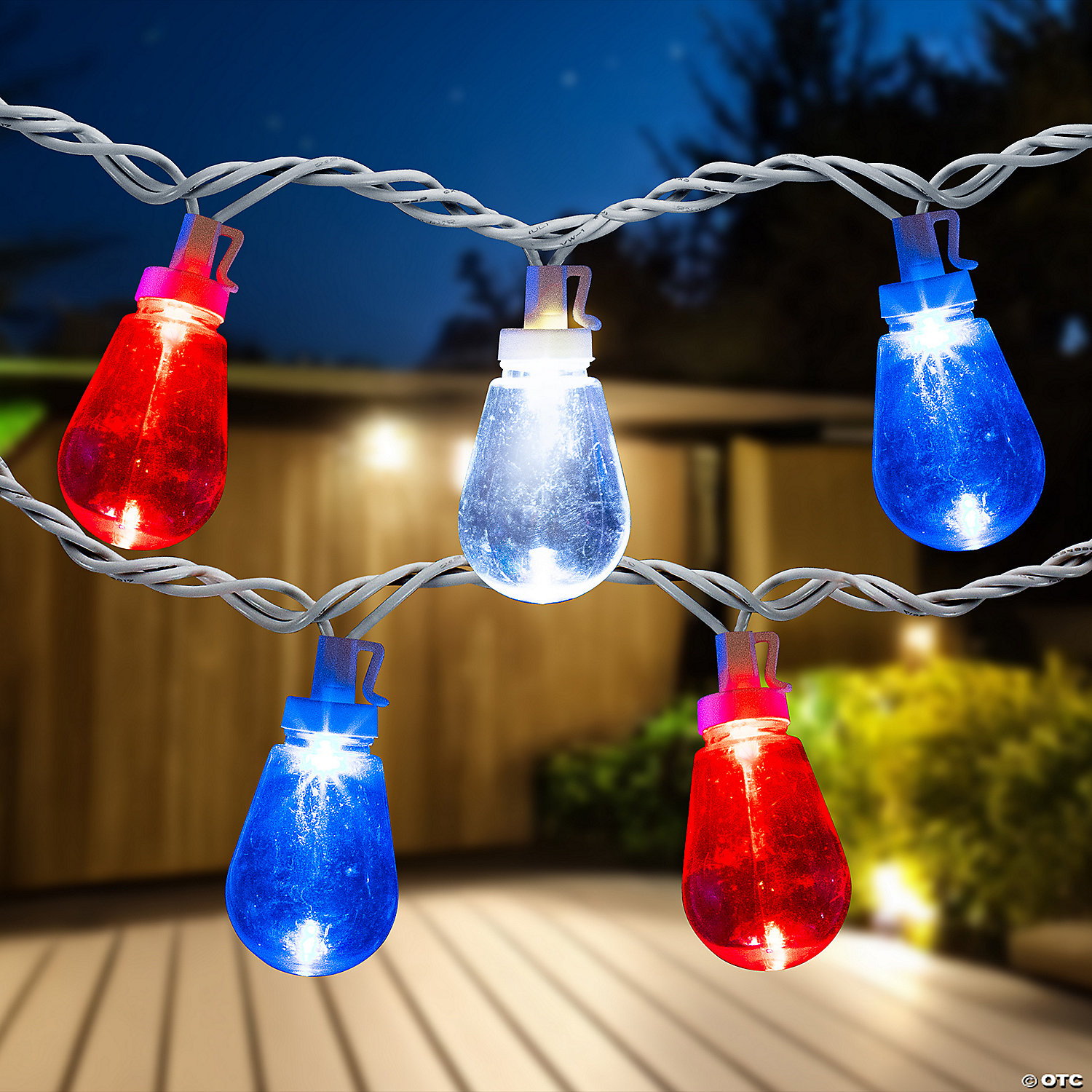 Northlight 10ct Red White and Blue LED Edison Style Lights 9ft White ...
