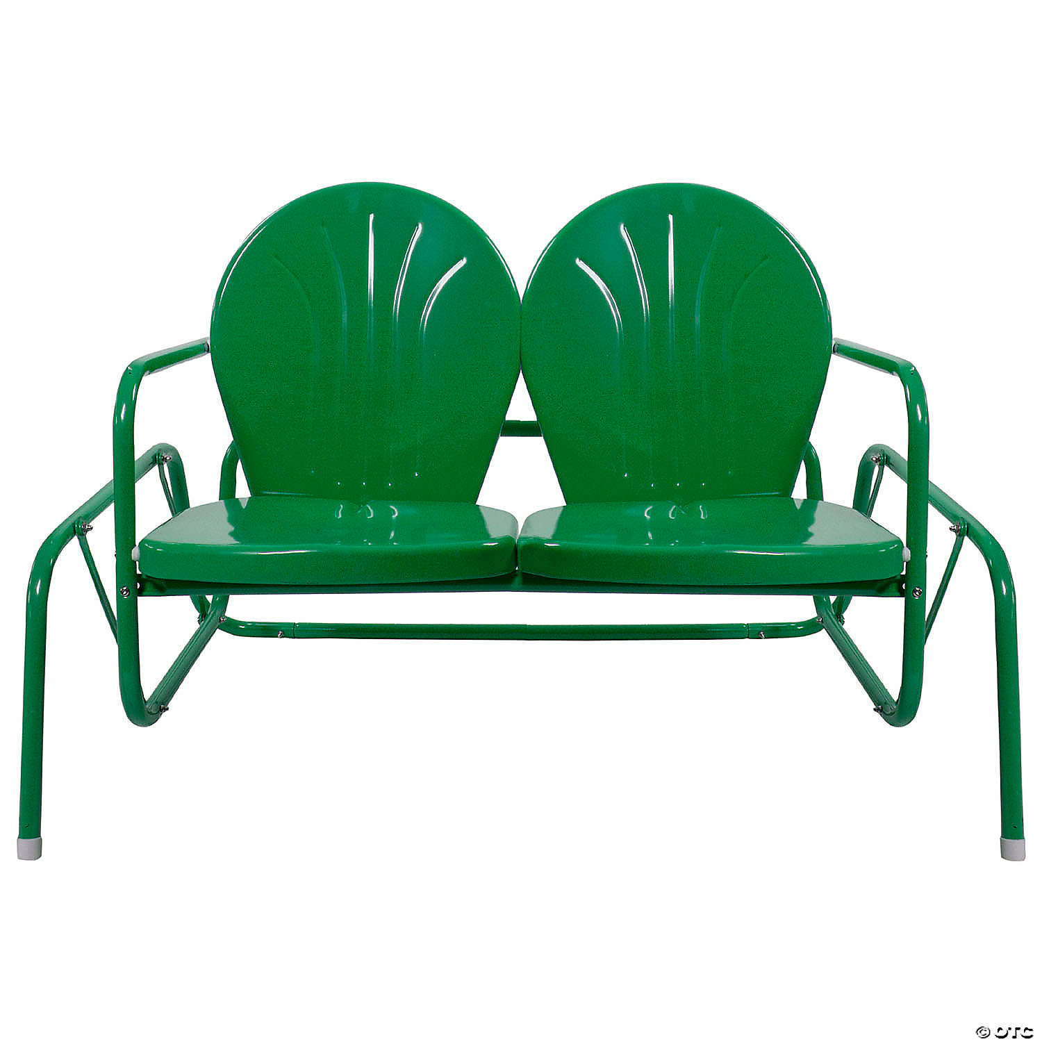 2-Person Outdoor Metal Tulip Double Glider Patio Chair, Green | Oriental Trading
