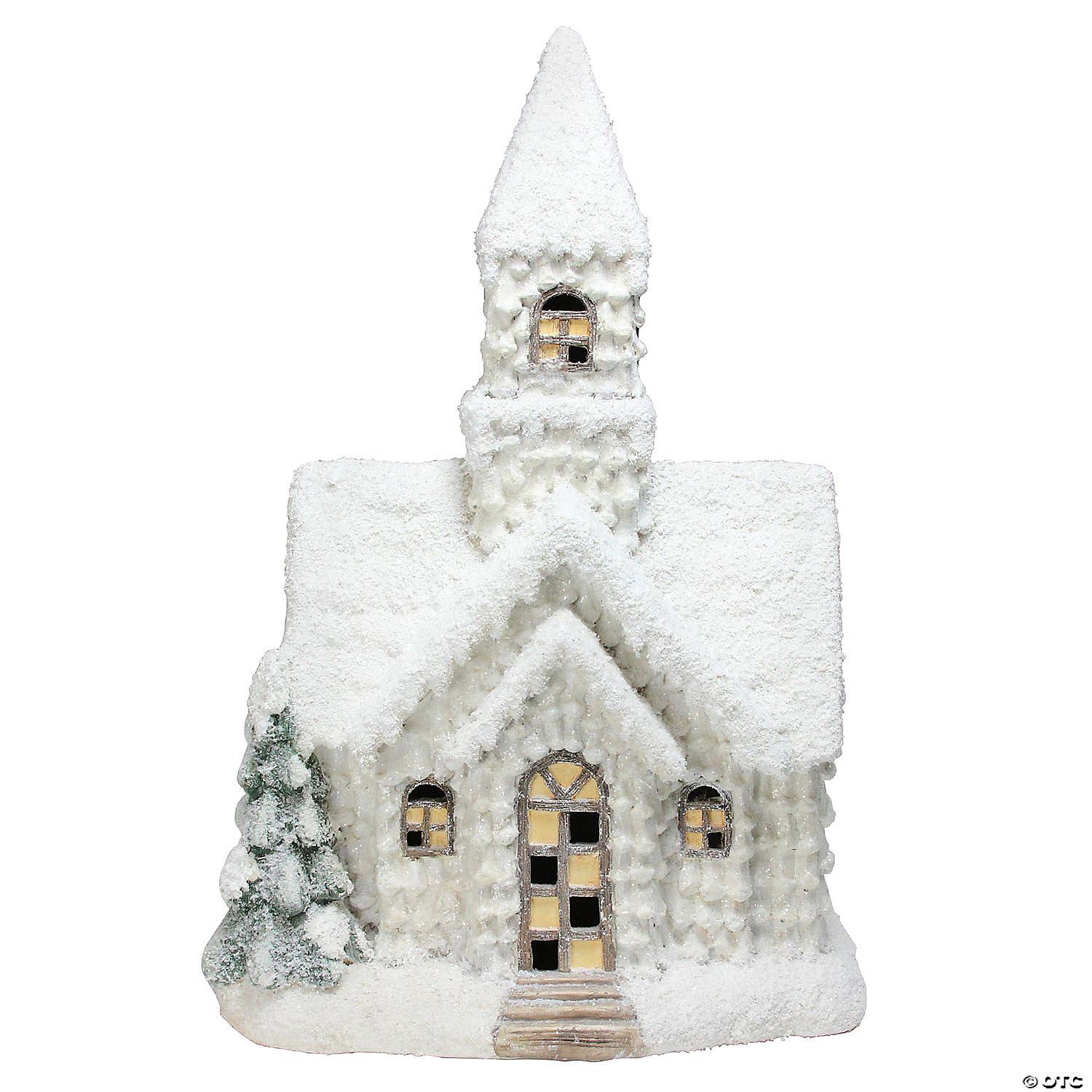 Northlight 9 LED Lighted Icy Crystal Glitter Snow Globe Christmas House 