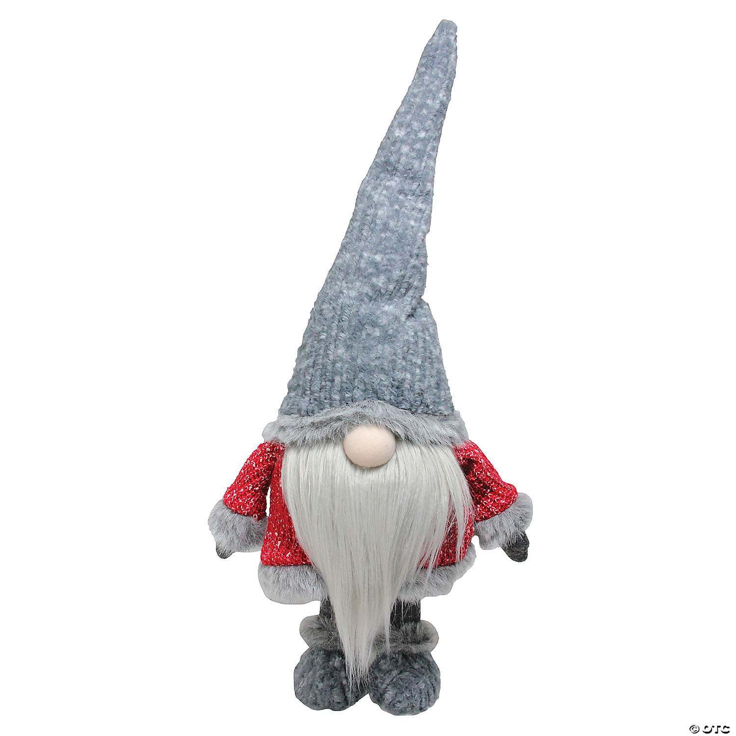Details about   Christmas Holiday LIGHTED GNOME Red or Gray Stocking Cap with Star 10"H Choice 