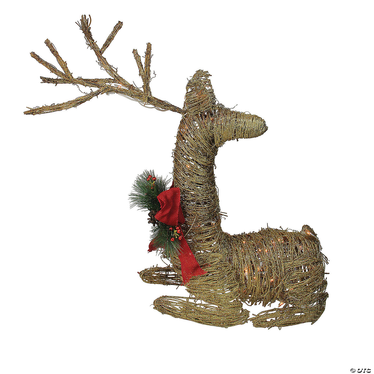 Northlight 30 Pre Lit Gold Reindeer With Bow Outdoor Christmas Decor Oriental Trading