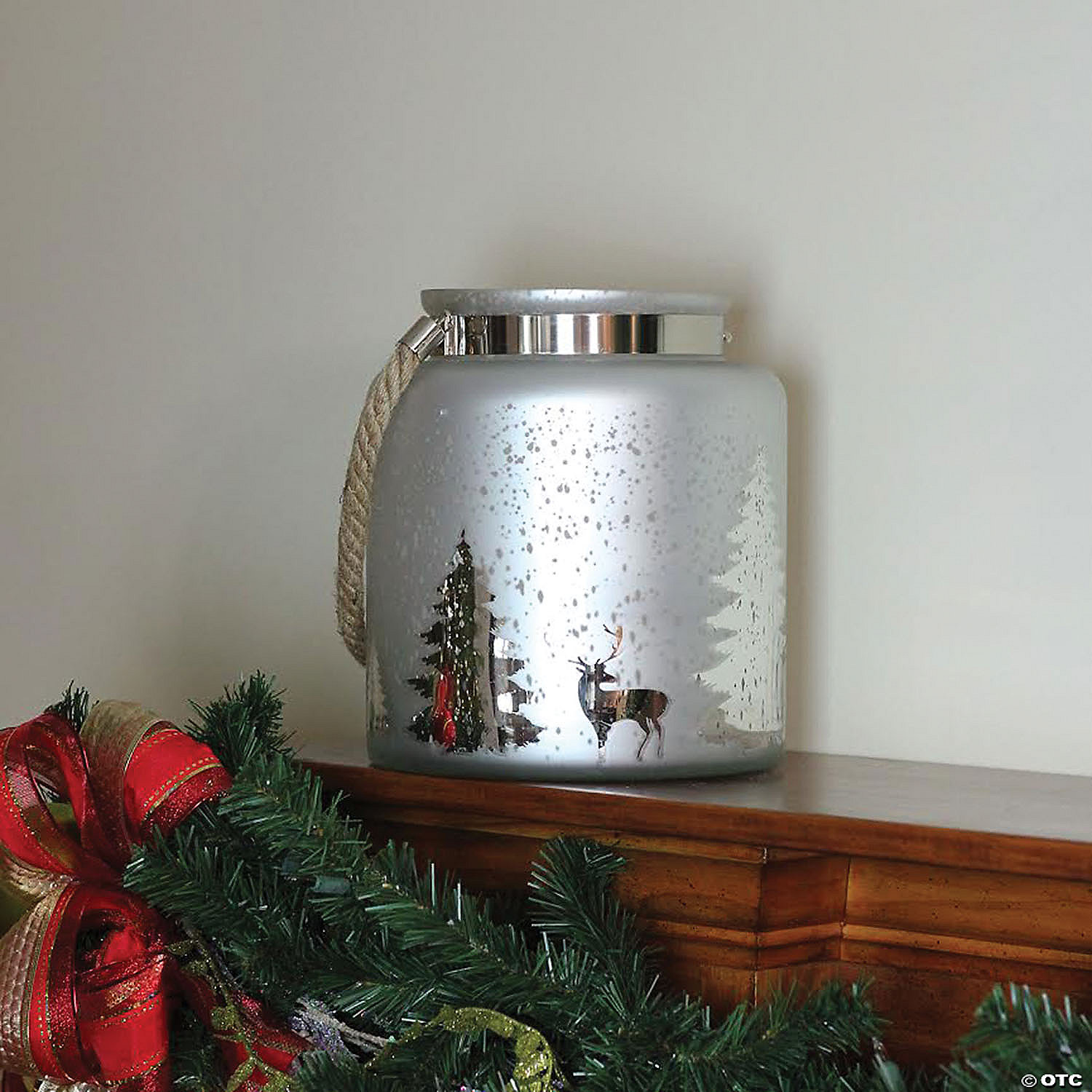 Silver Glitter Christmas Tree Tealight Candle Holder ~ Tea Light Candle Pot 