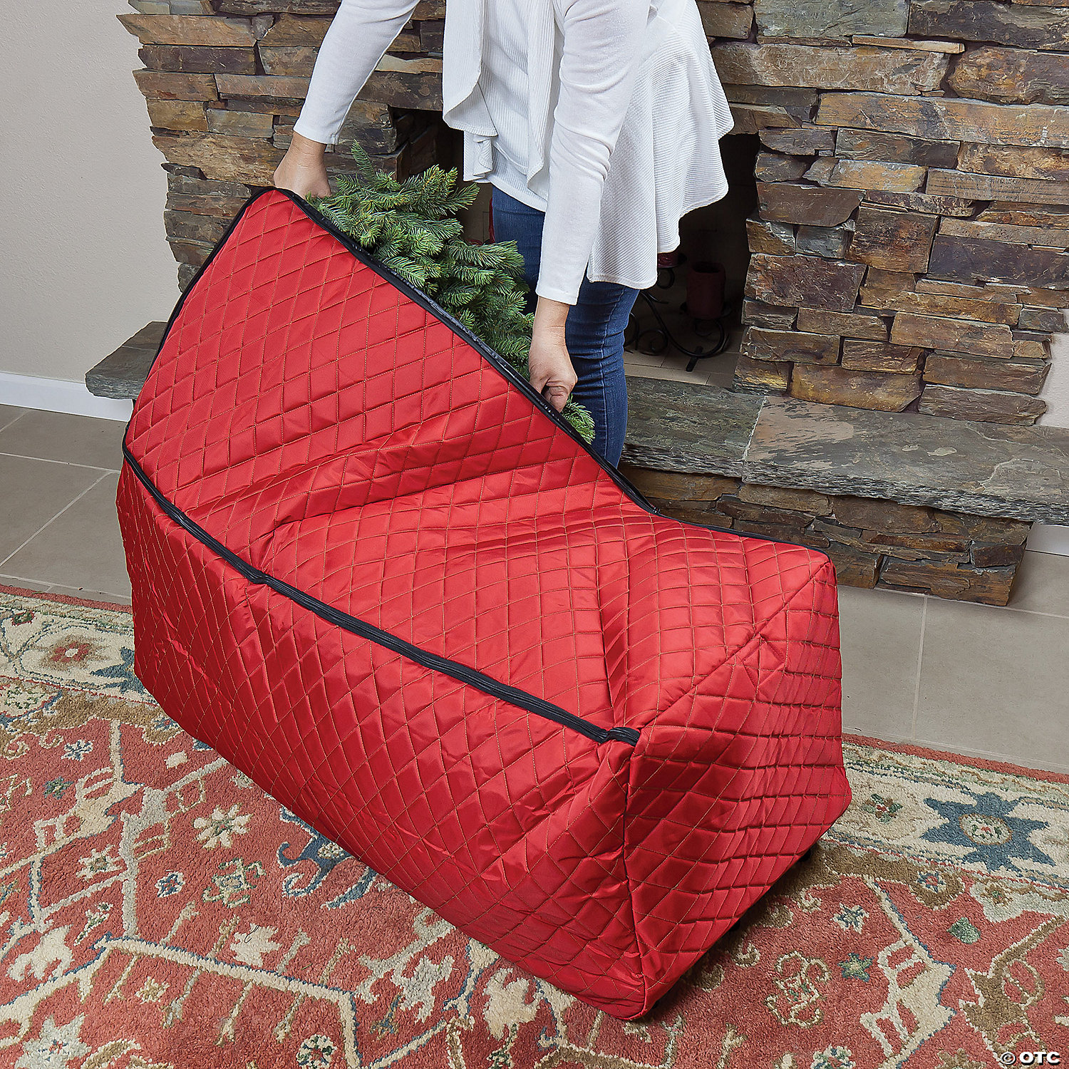 Northlight Expandable Quilted Rolling Christmas Tree Bag For Trees 9-12ft