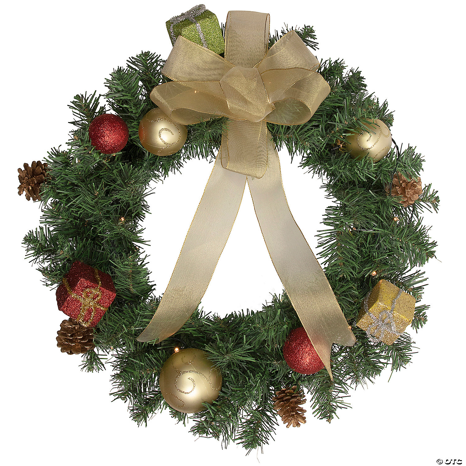 24 inch pre lit christmas wreath