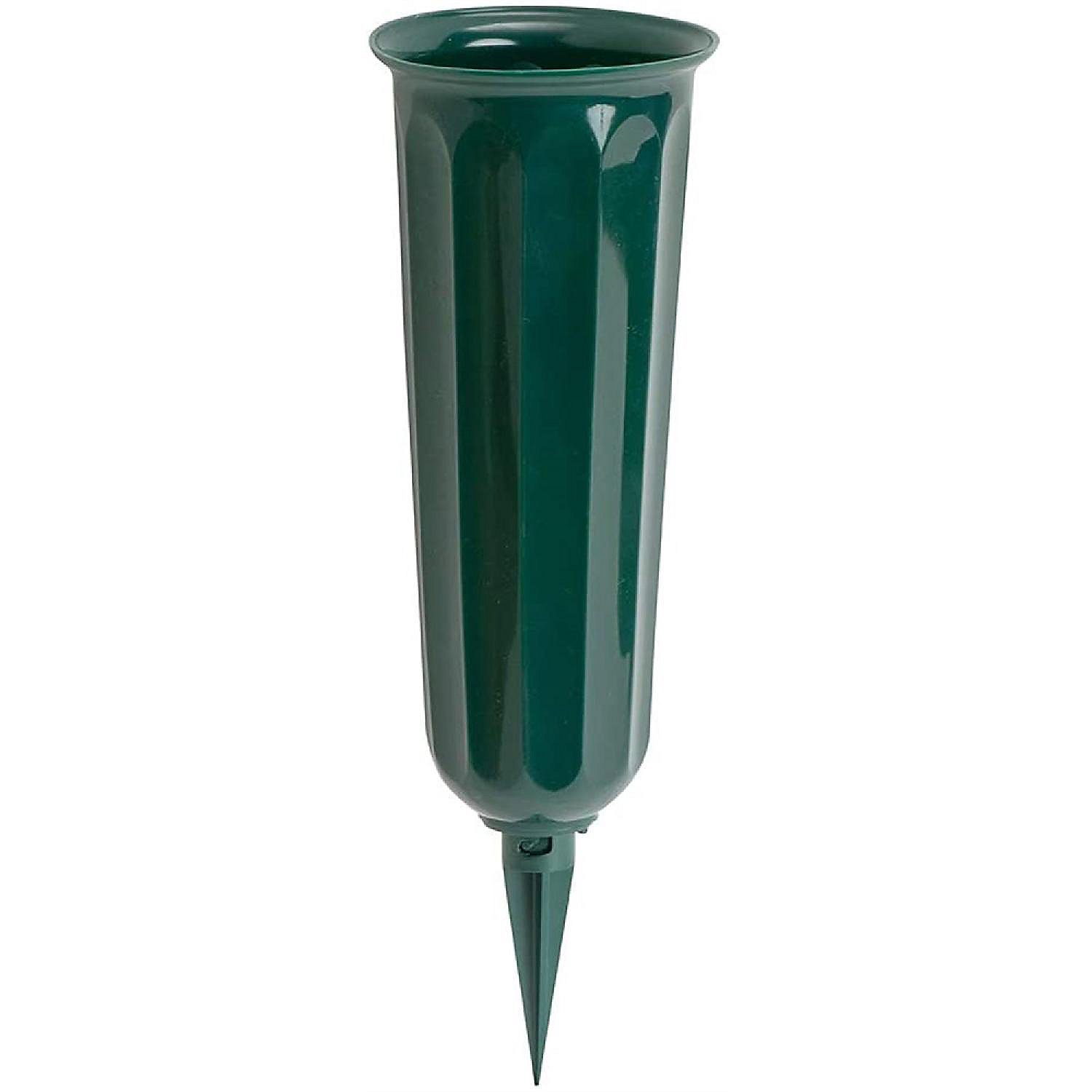Eindeloos Aan het water Toepassing Novelty #05011 Plastic Round Bottom Cemetery Vase, Green - 3 x 7 Qty 1