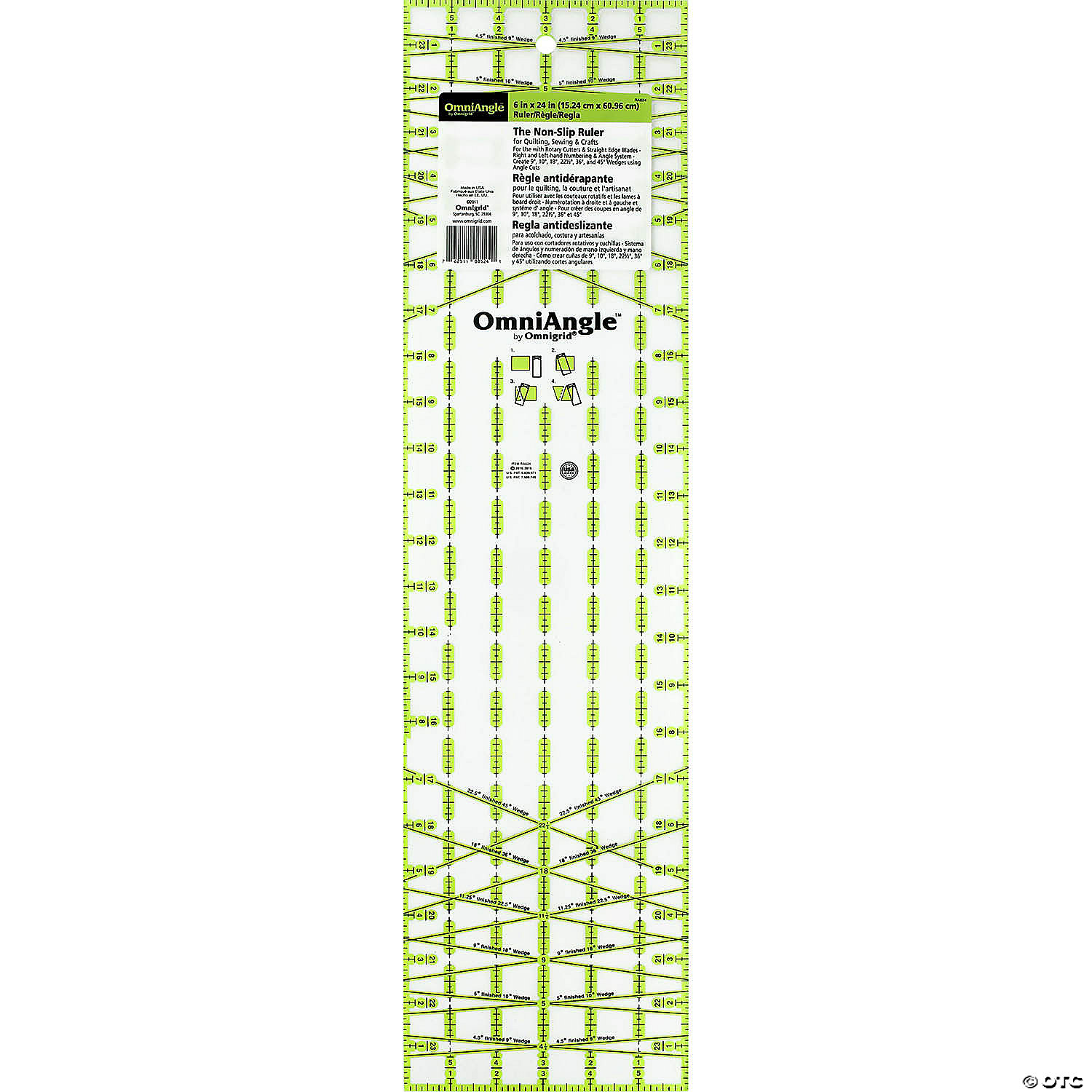 Omnigrid Ruler Non Slip Neon OmniAngle Wedge 6x24