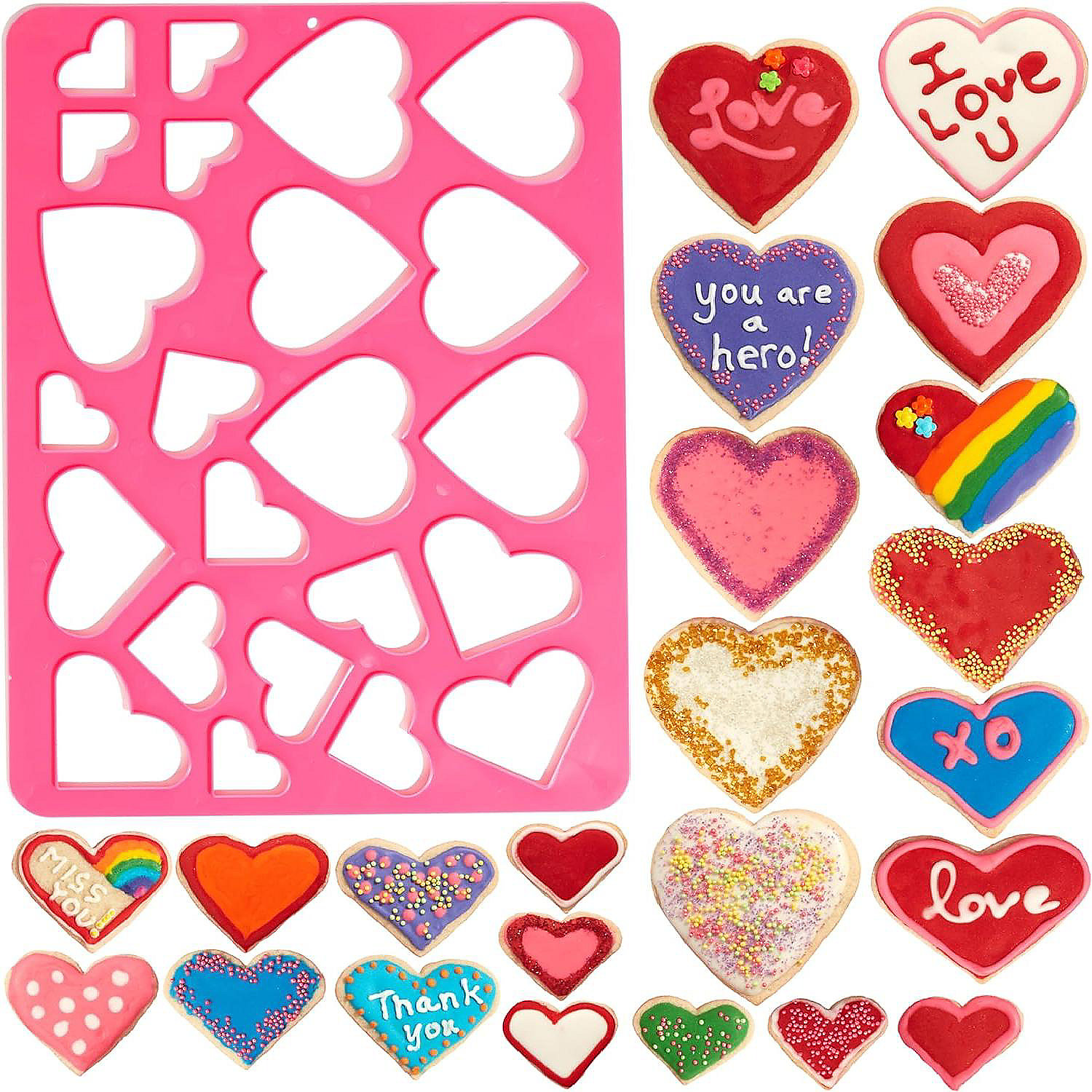 One Smart Cookie Valentine's Day Hearts Cookie Cutter Sheet Easy