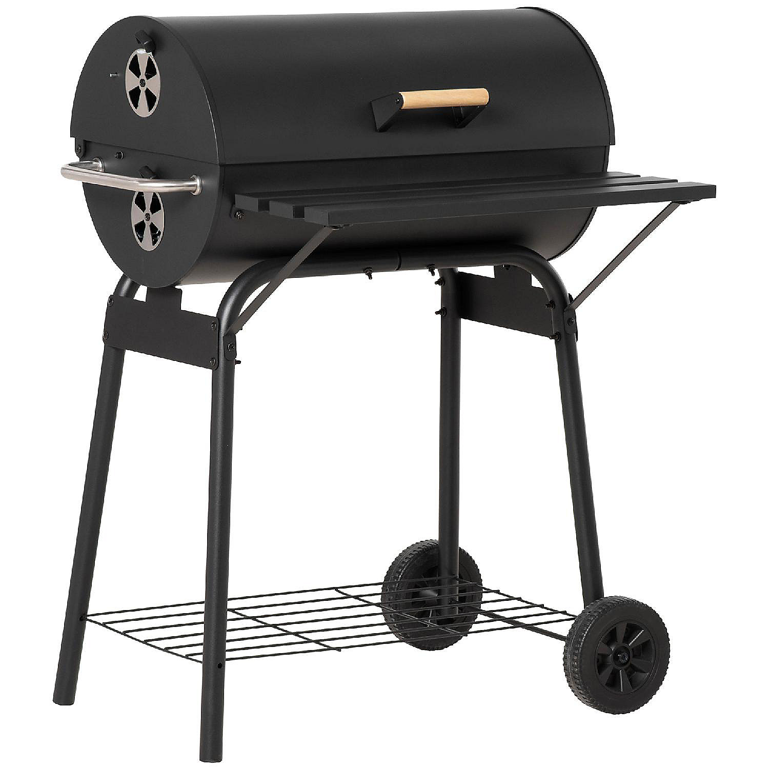 hulp Patriottisch herstel Outsunny 30" Portable Charcoal BBQ Grill Carbon Steel Outdoor Barbecue with  Adjustable Charcoal Rack Storage Shelf Wheel for Garden Camping Picnic |  Oriental Trading
