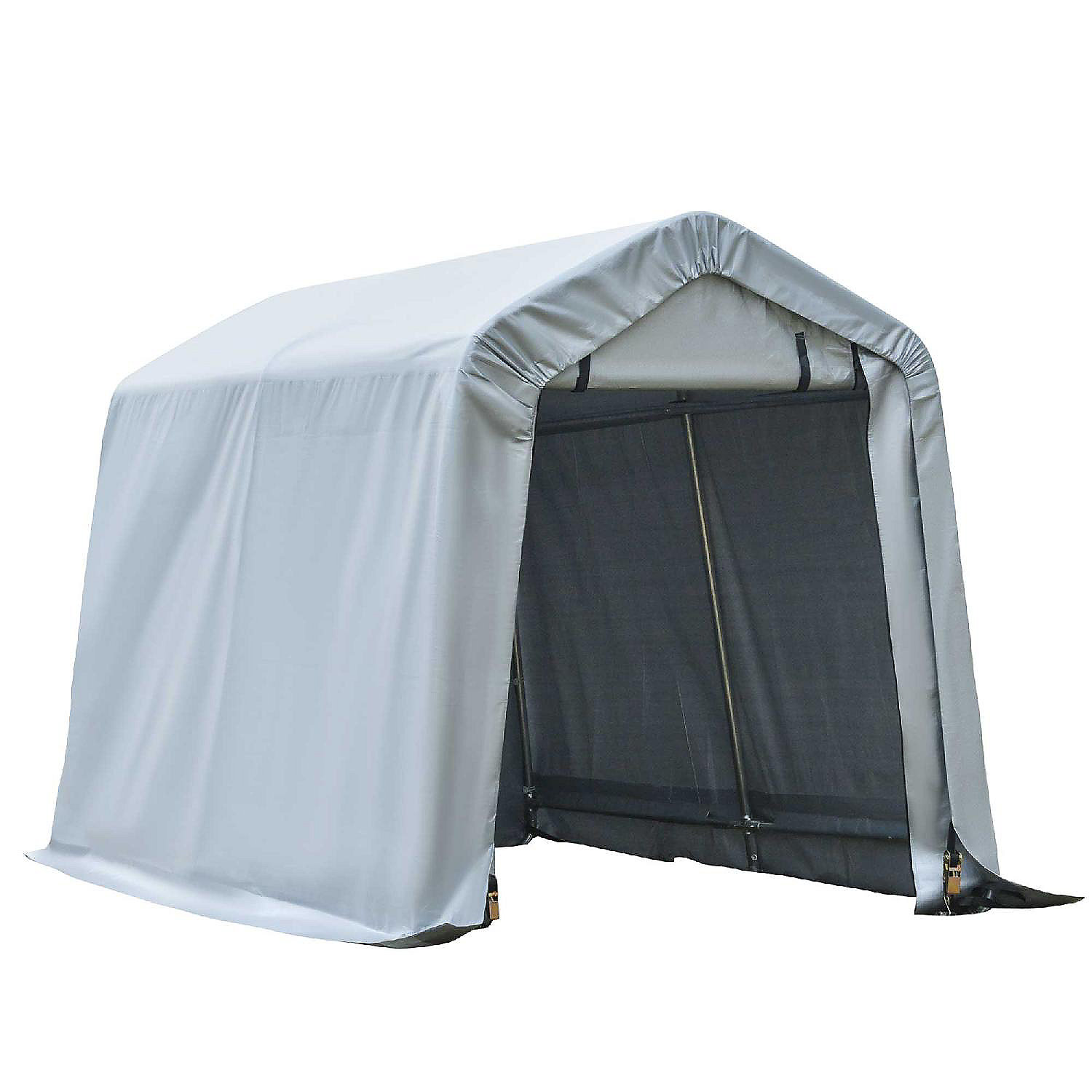 Gray ADVANCE OUTDOOR 6X8 ft Outdoor Portable Storage Shelter Shed with 2 Rolled up Zipper Doors & Vents Carport for Motorcycle Waterproof and UV Resistant Anti-Snow Portable Garage Kit Tent 