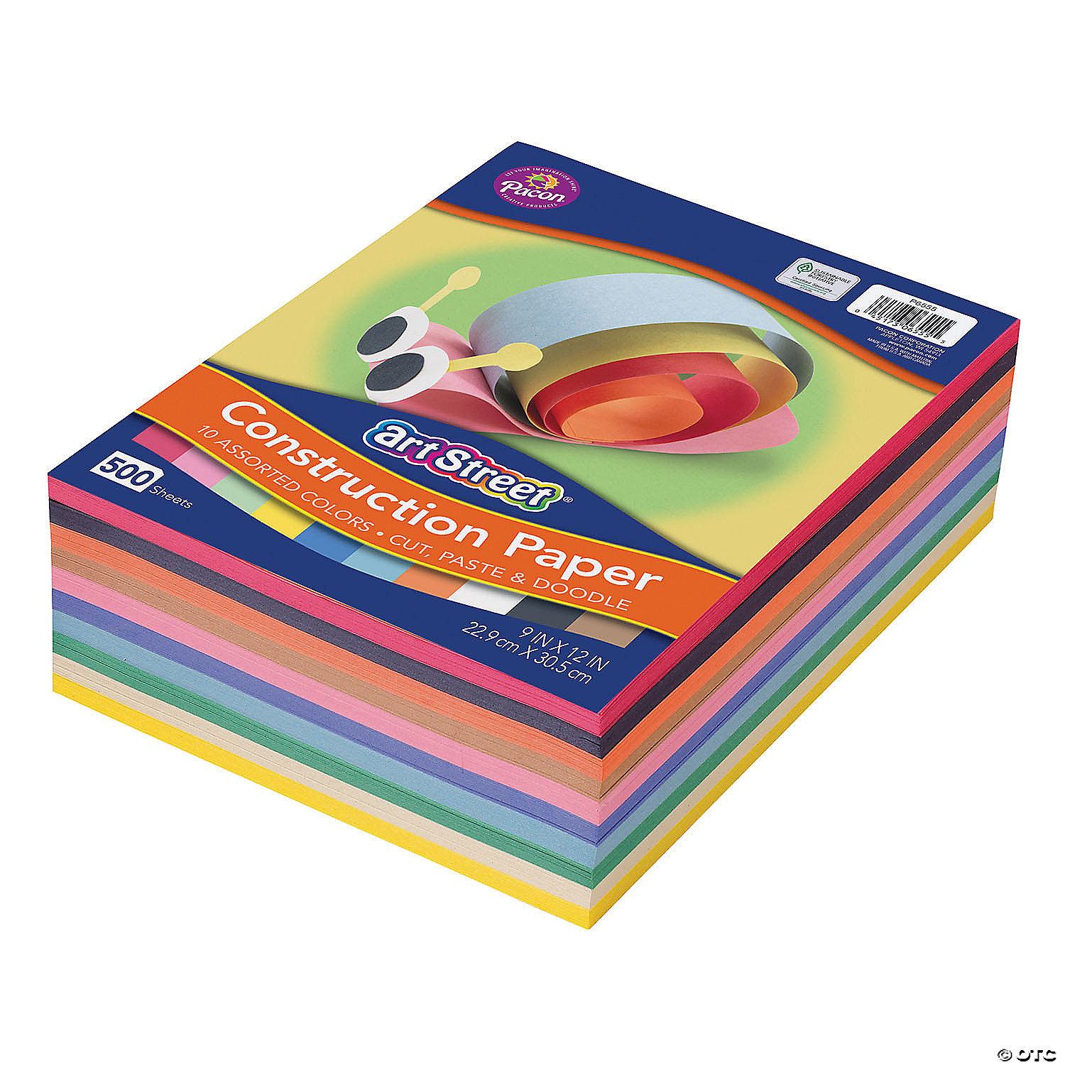 9 x 12 10 Assorted Colors Pacon Art Street Lightweight Construction Paper 500 Sheets 
