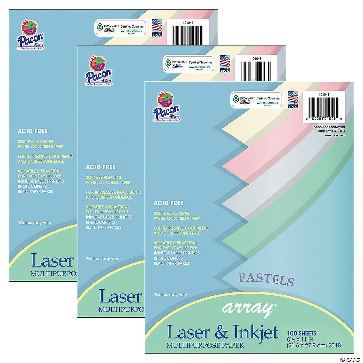 Pacon Pastel Multipurpose Paper Array, 8-1/2