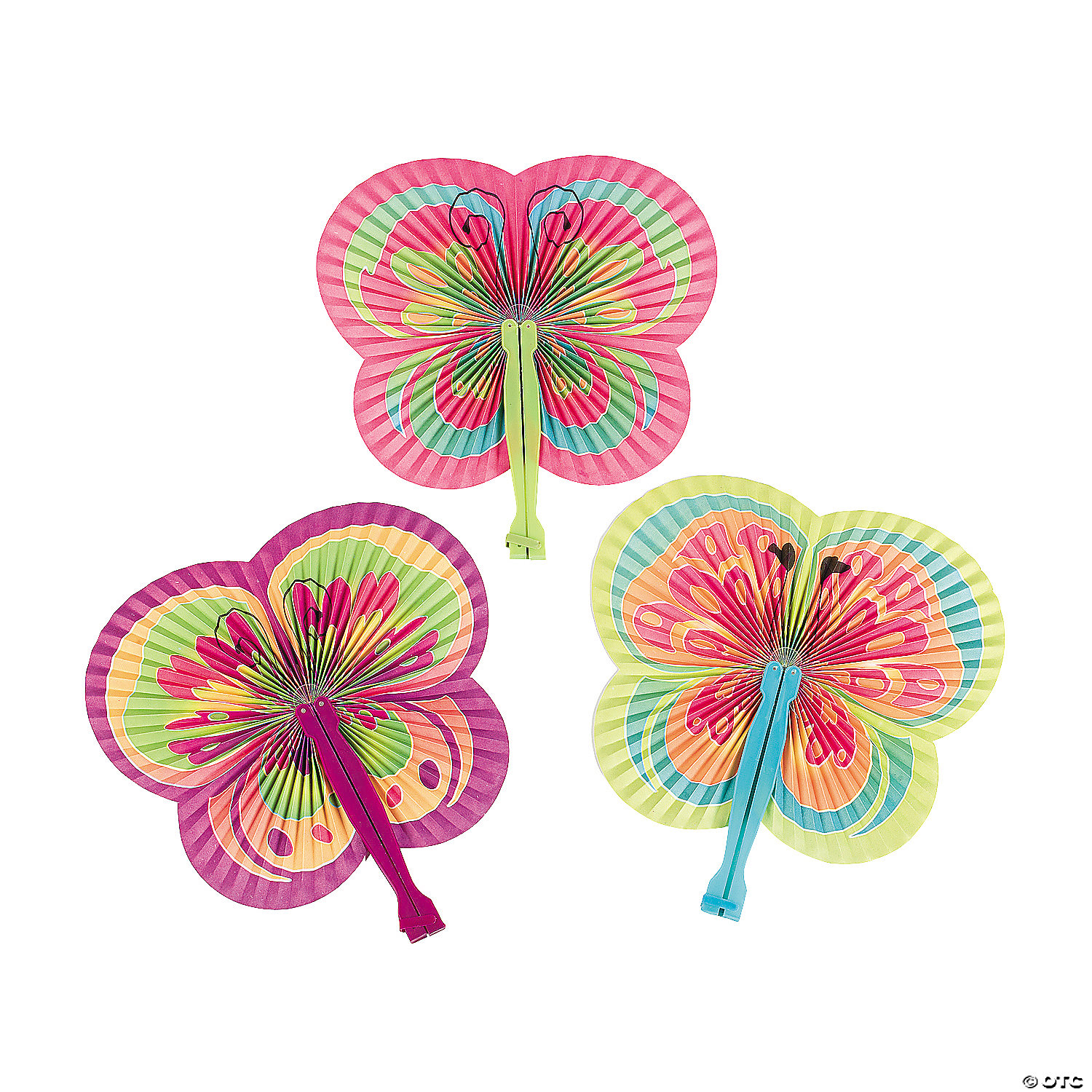 Paper Colorful Butterfly Shaped Folding Fans~70 2557