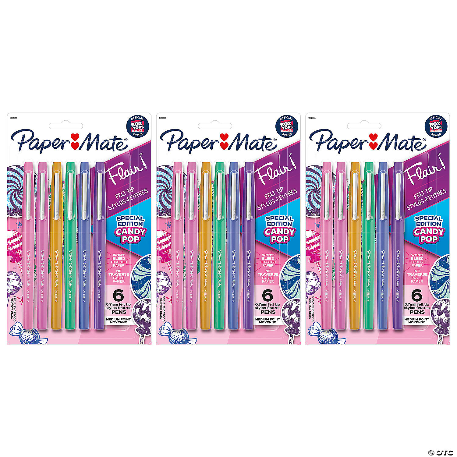 Paper Mate Flair Felt Tip Pens, Medium Point (0.7mm), Candy Pop Pack, 6 ...