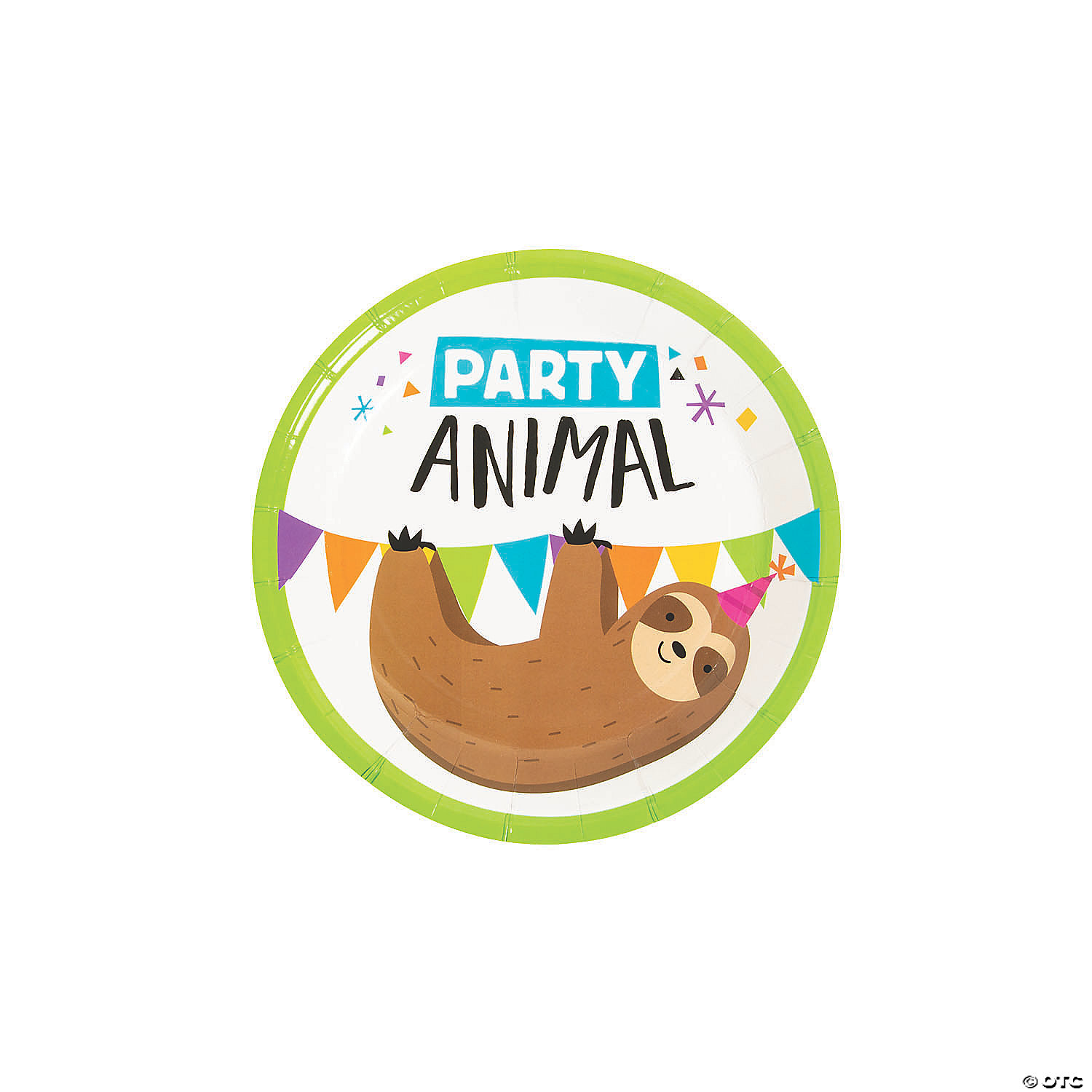 Party Animal Sloth Paper Dessert Plates - 8 Ct. | Oriental Trading