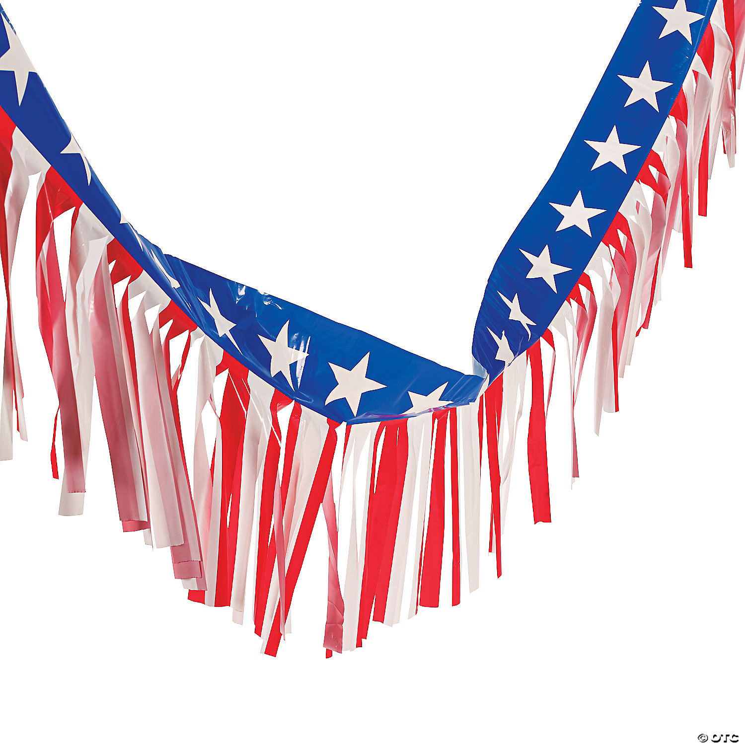 Patriotic Garland 12 Feet Red White Blue Stars Metallic America USA Decoration