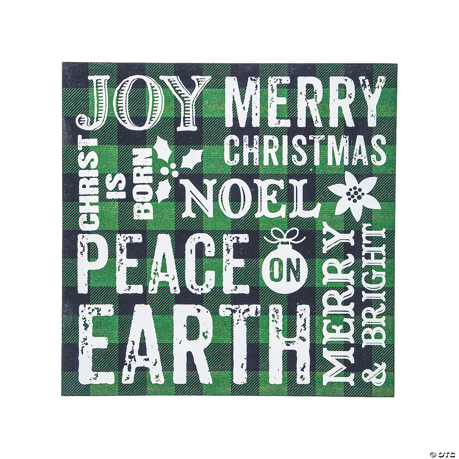 Peace On Earth Green Plaid Sign Discontinued