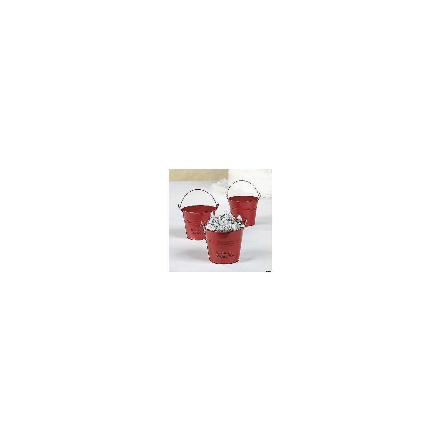 Personalized Mini Red Favor Pails Fun Express