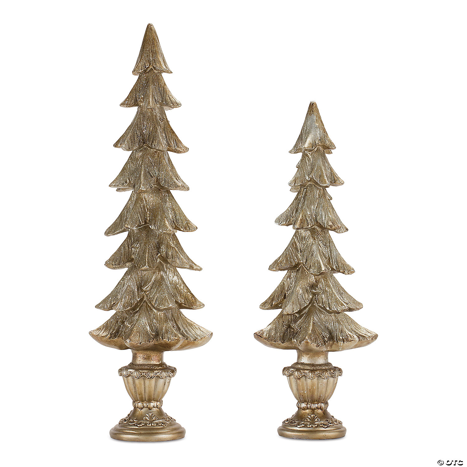 Pine Tree On Pedestal (Set Of 2) 19