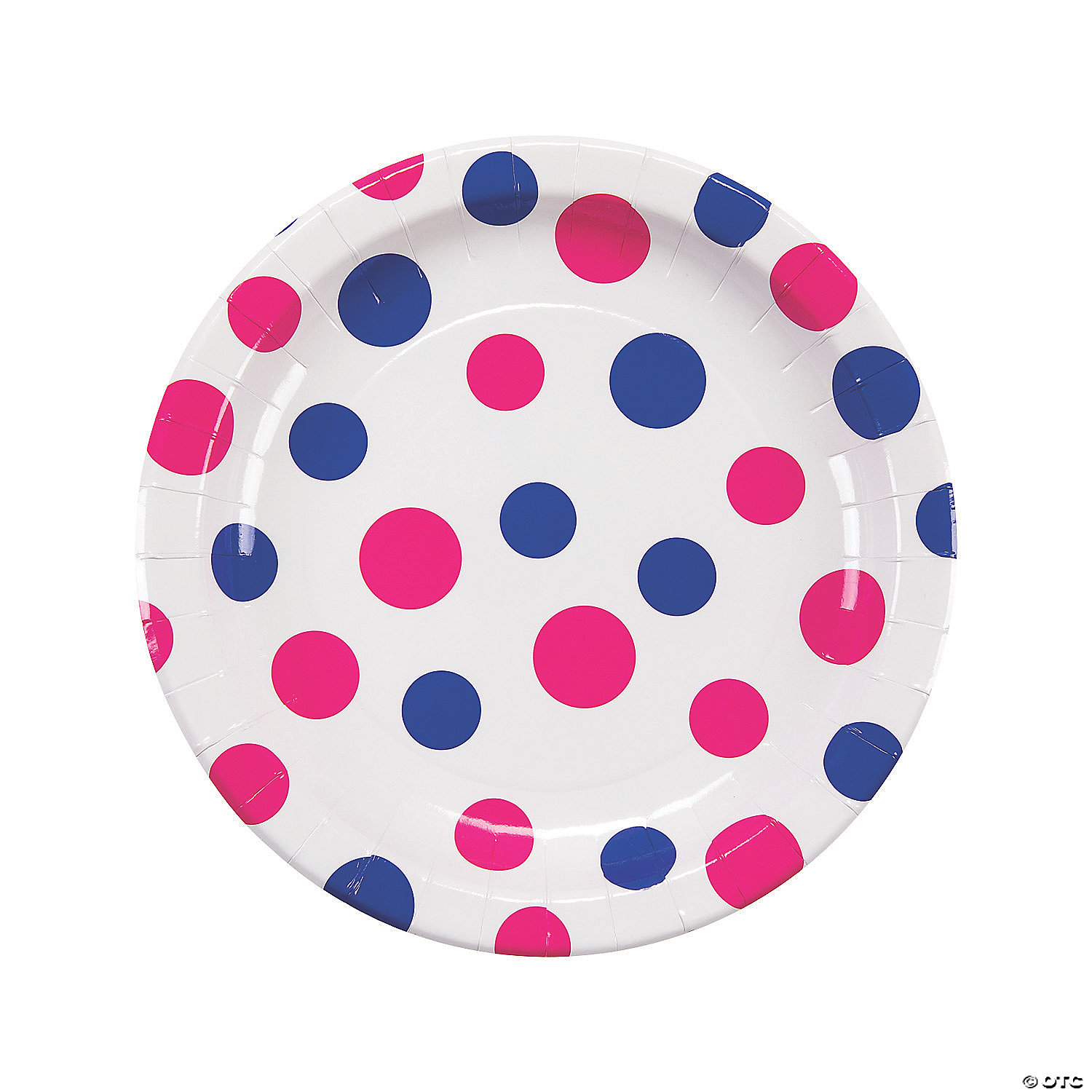 8 x 7" Paper Plates Baby Blue Dots Adults Party Tableware Supplies Polka Spotty