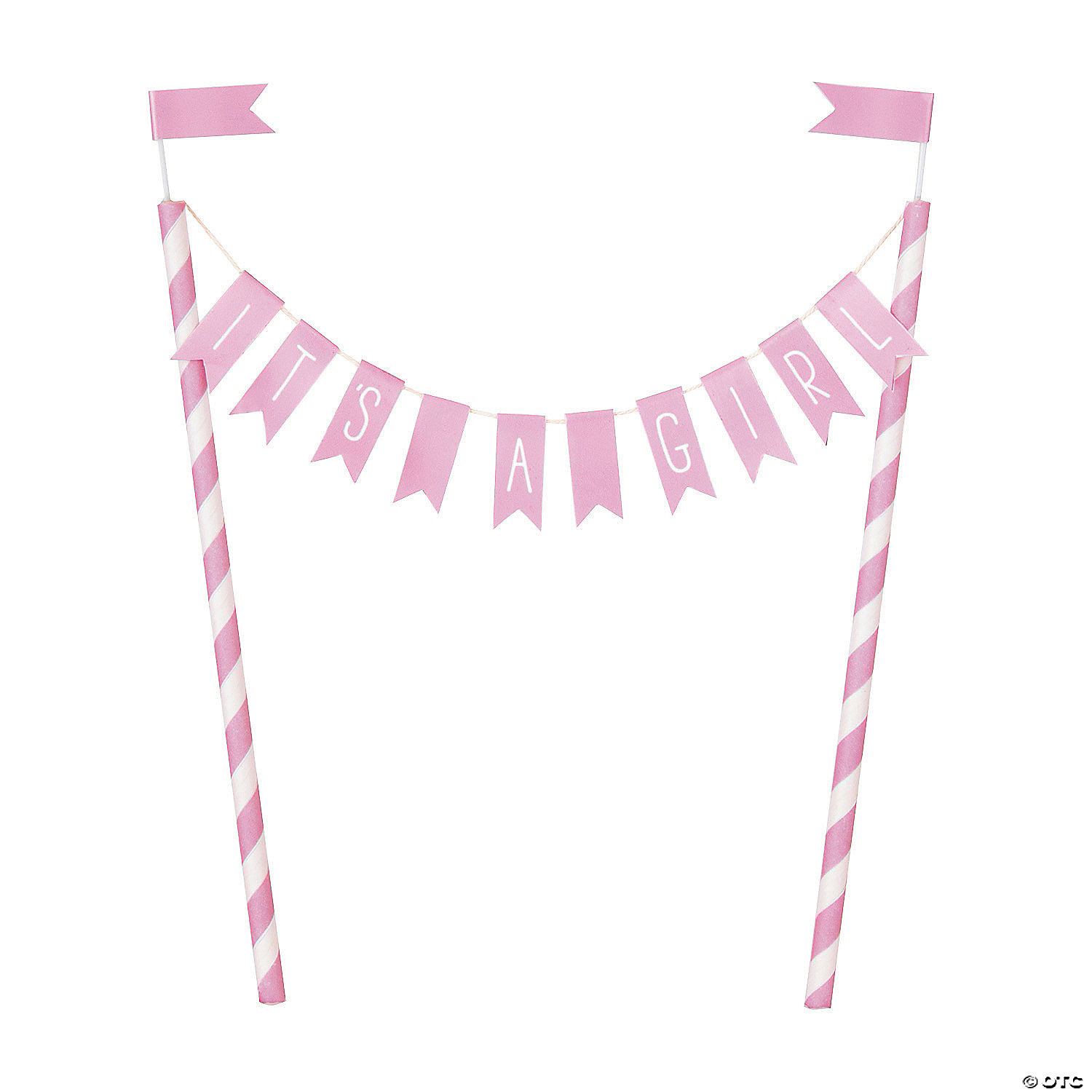 Pink Hearts Baby Shower il est une fille-Bunting cake topper 