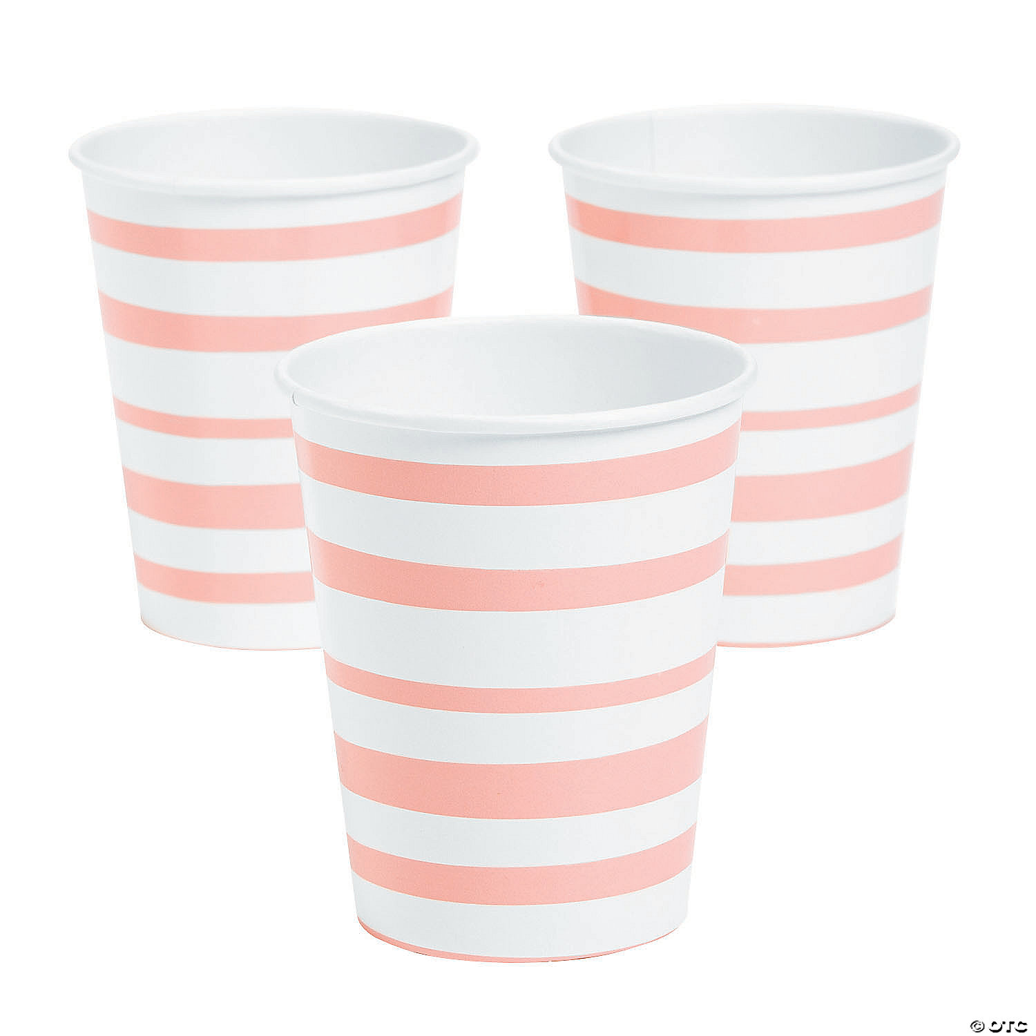 Pink Striped Paper Cups Oriental Trading