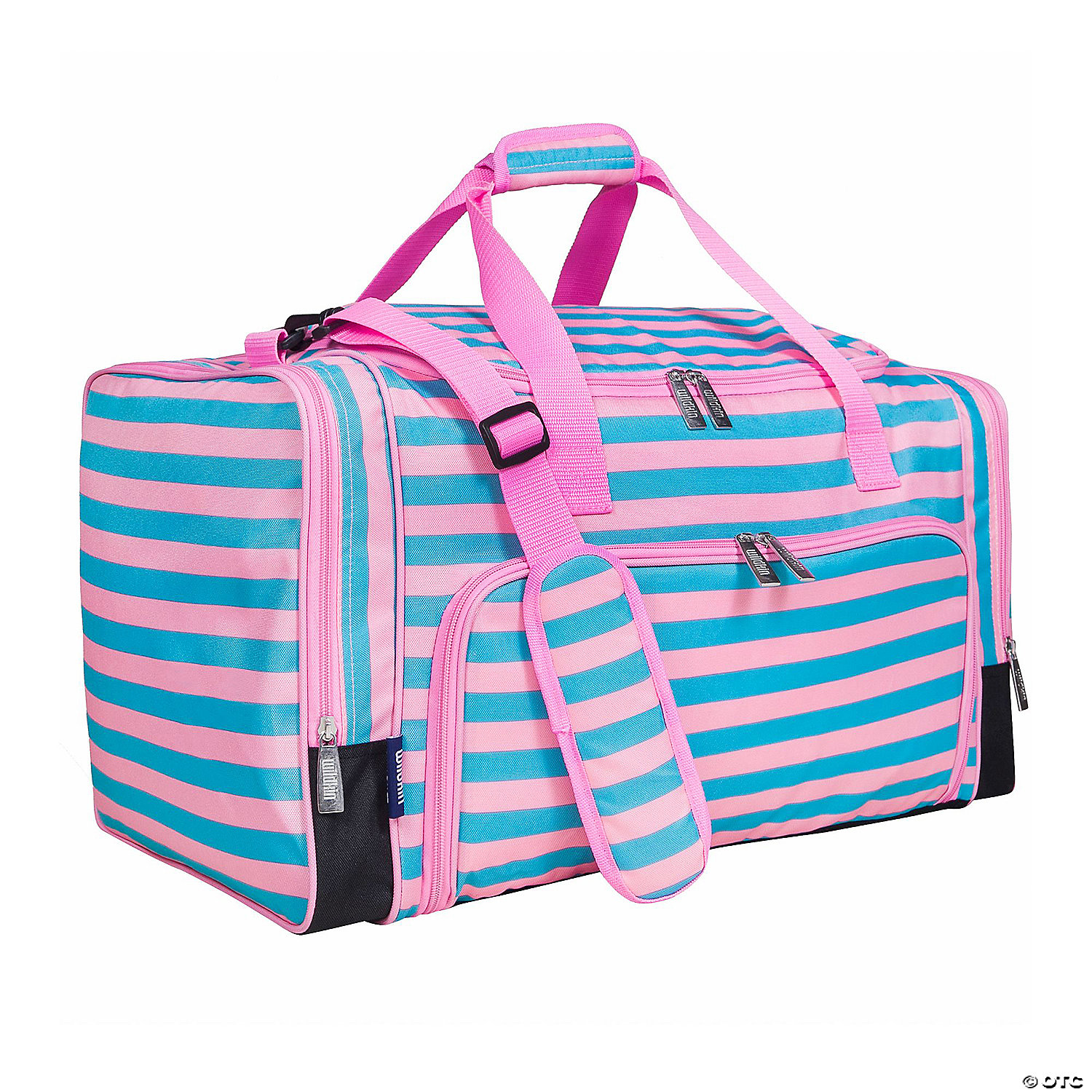 Pink Stripe GLOSSY Weekend Duffel by Mint Sweet Little Things main image 1