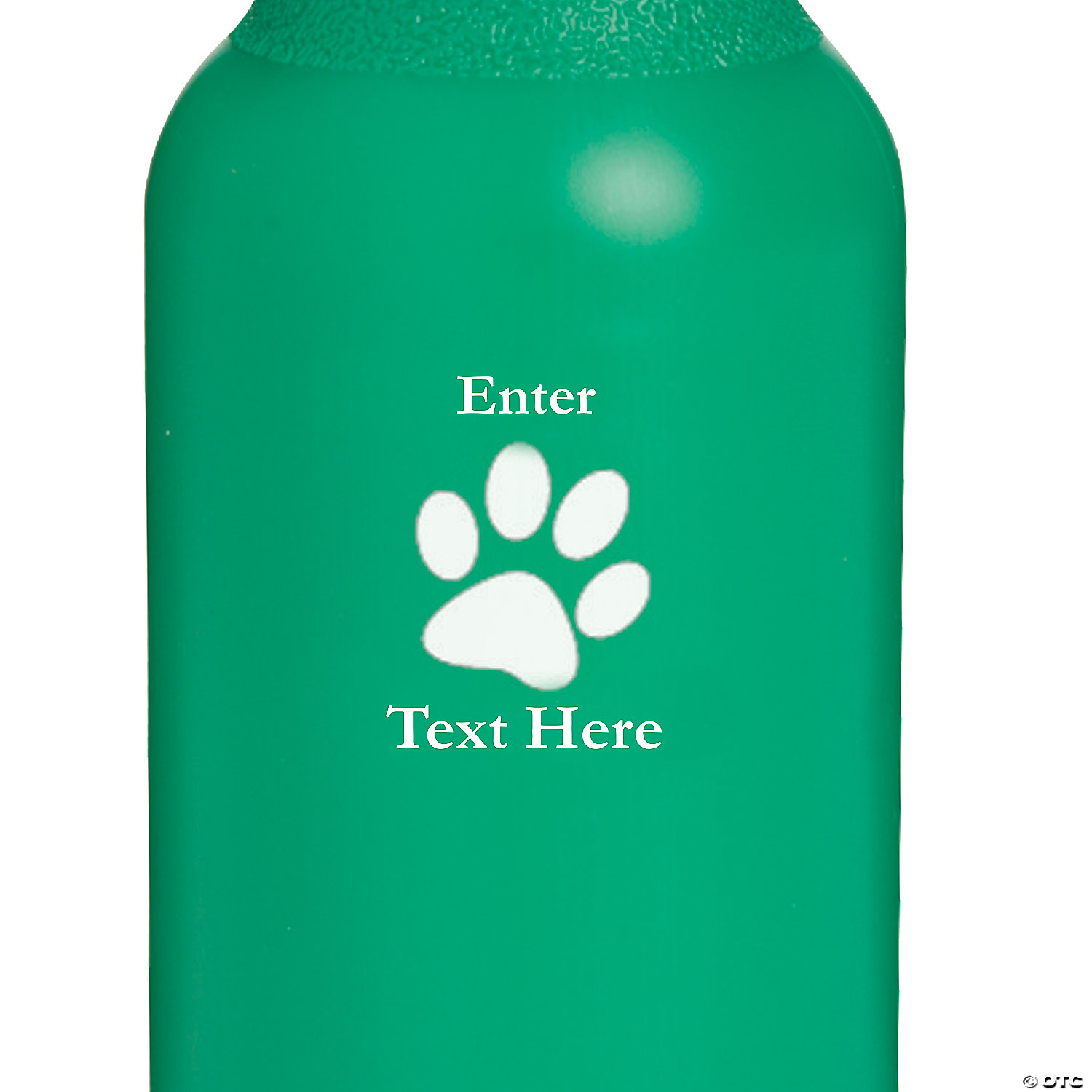 Plastic Opaque Green Paw Print Personalized Water Bottles - 20 oz