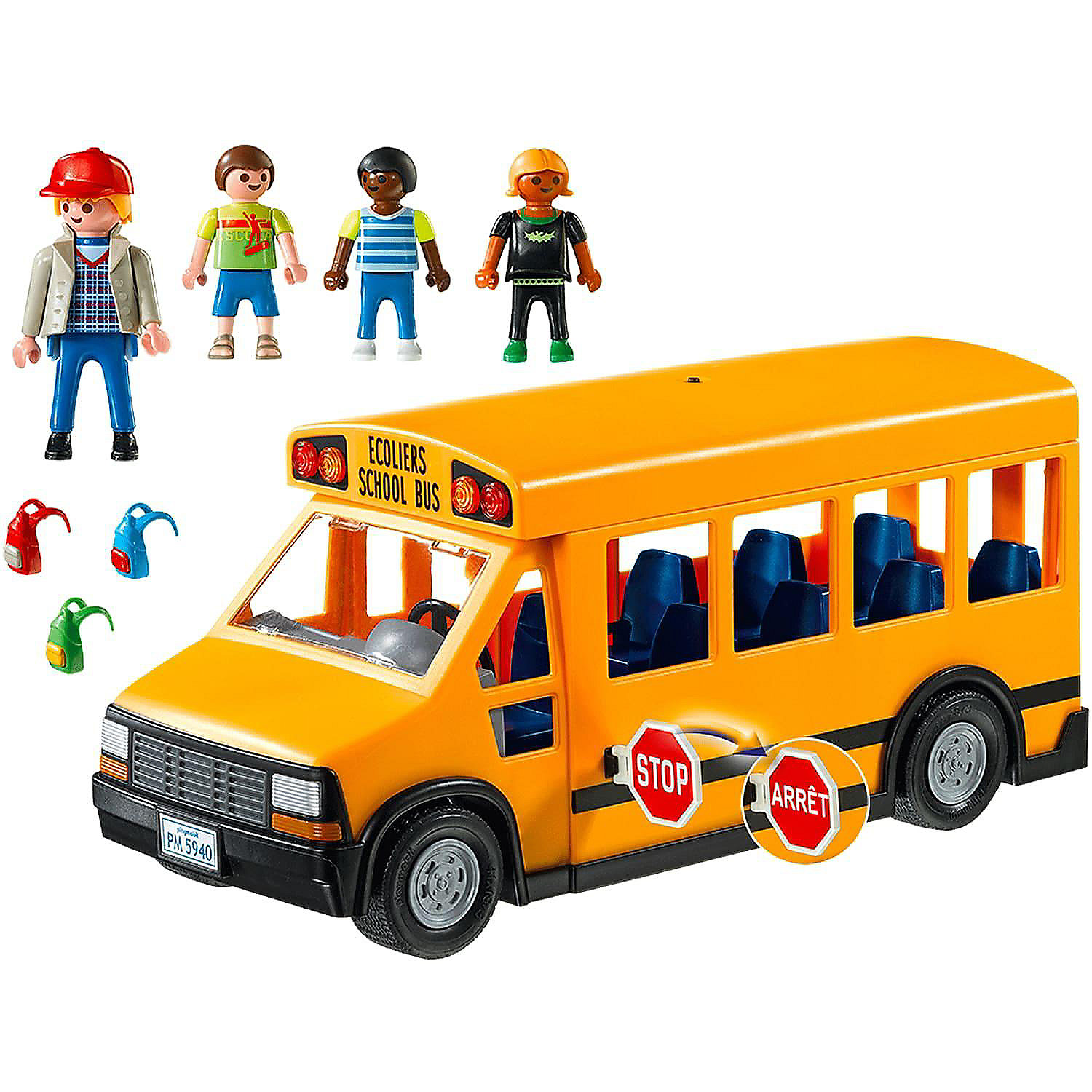 Poetry flap Appearance Playmobil City Life Kids School Bus Vehicle Toy Flashing Lights | Oriental  Trading