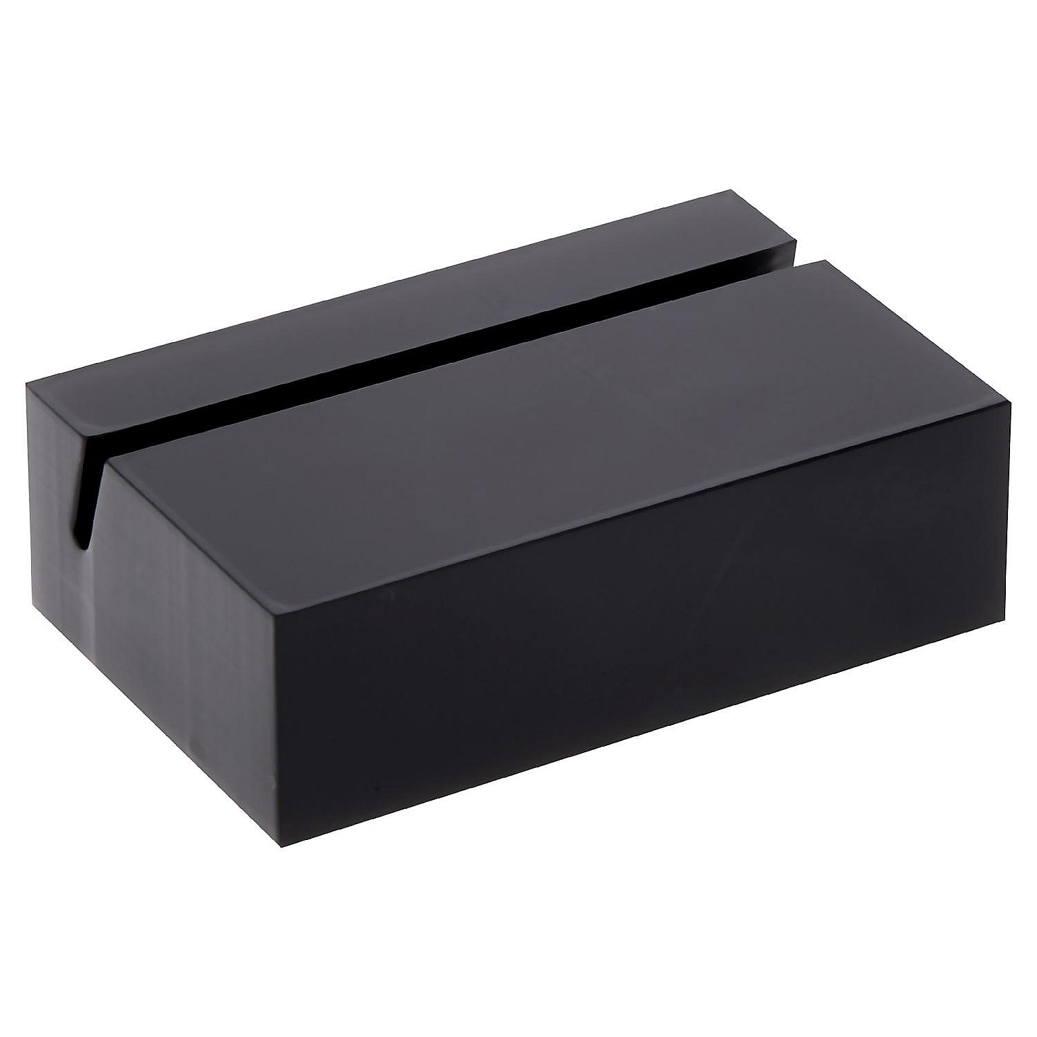 Plymor Black Acrylic Block with Sign Display Holder Slot, 1.5" W x 1" D