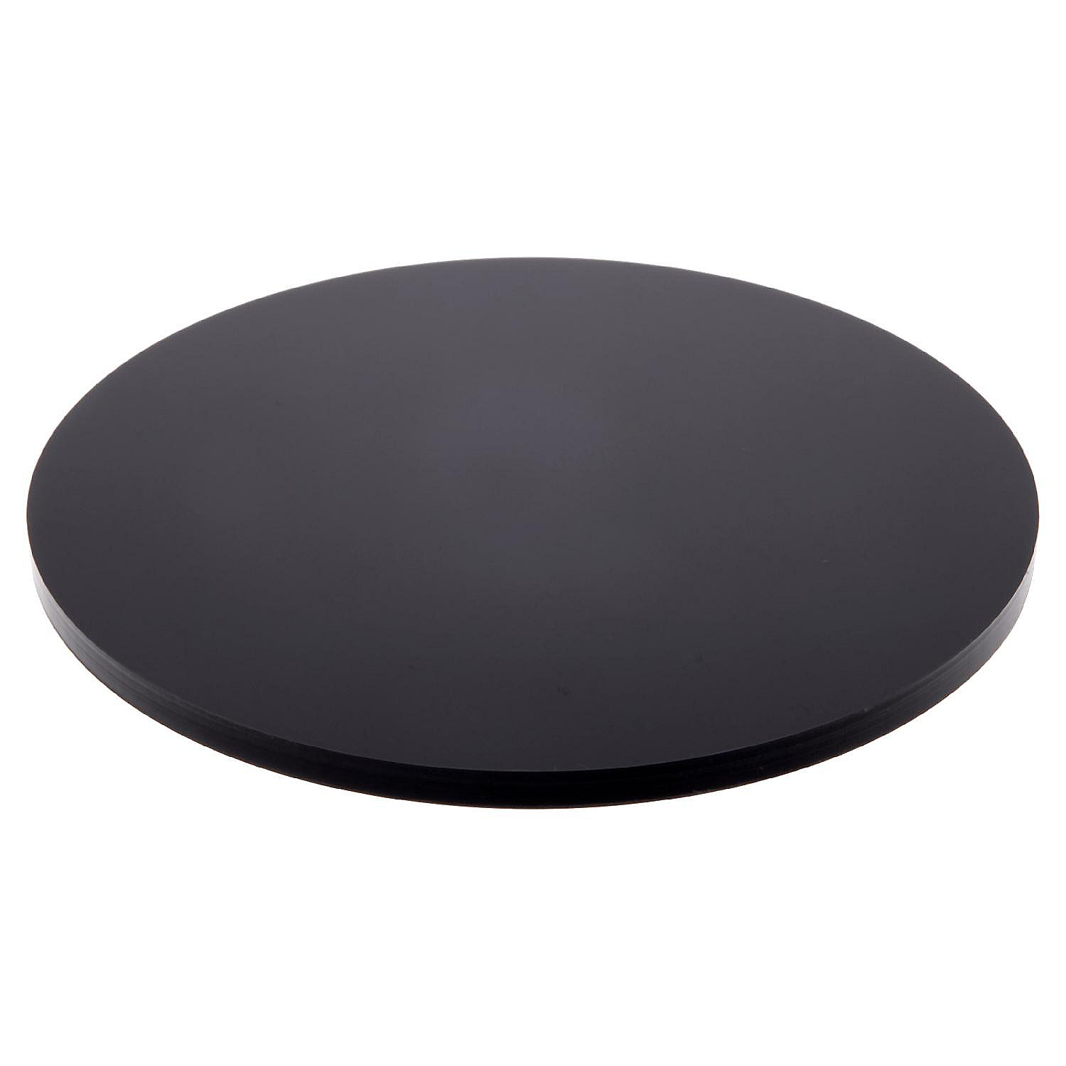 Plymor Black Acrylic Round StandardEdge Display Base, 5" W x 5" D x 0.25" H, Pack of 12